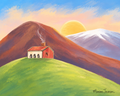 Morning Light on the Hill  Original Painting Instant Digital Download