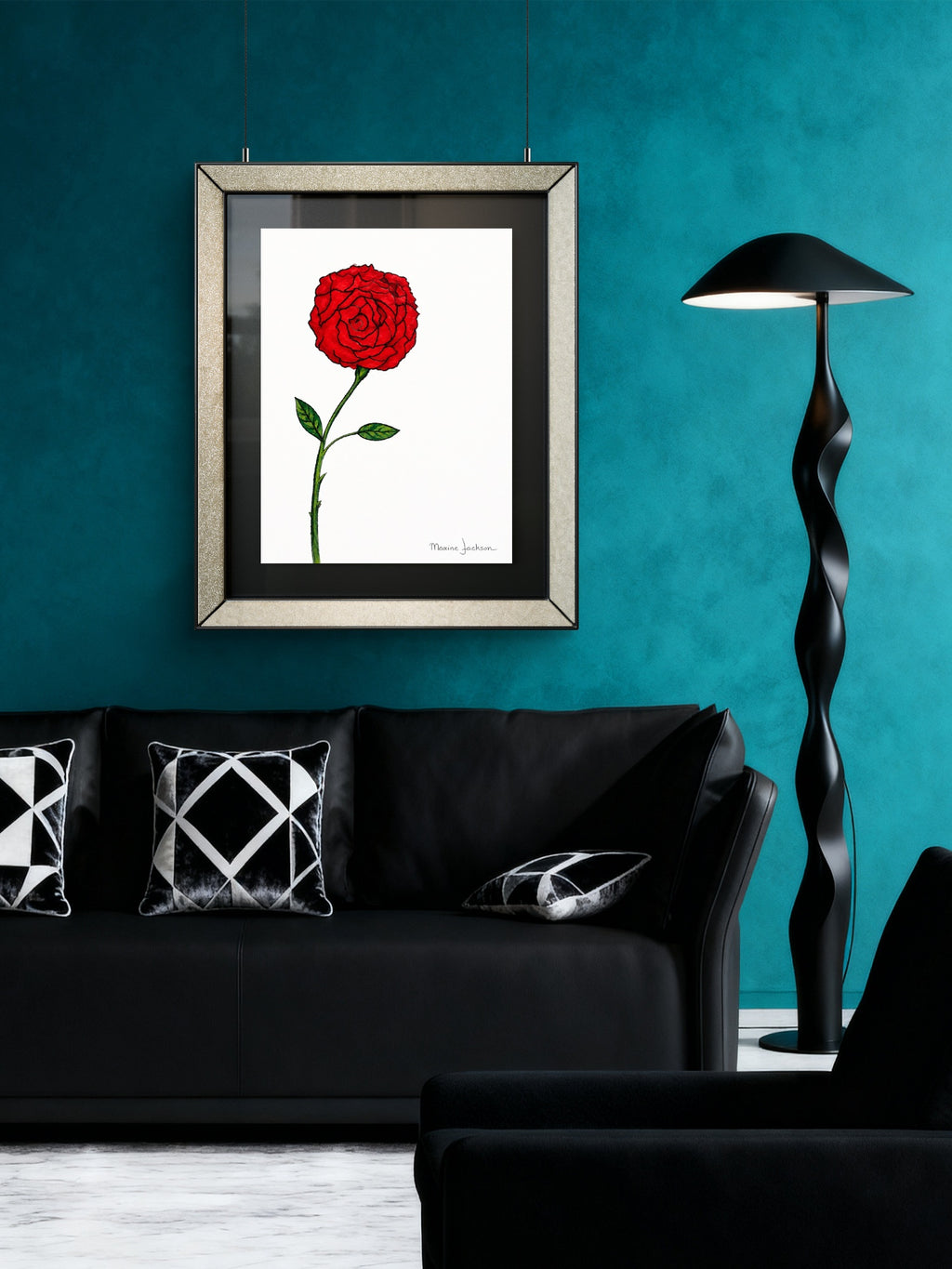 Scarlet Rose Printable Wall Art Red Rose Digital Download Maxine Jackson