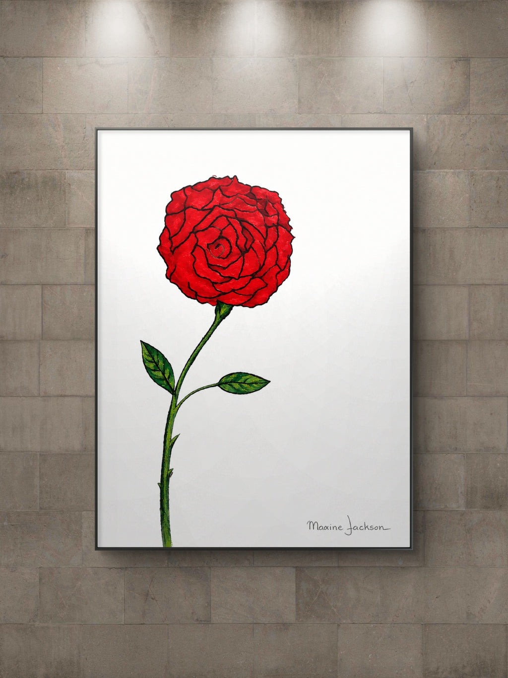 Scarlet Rose Printable Wall Art Red Rose Digital Download Maxine Jackson