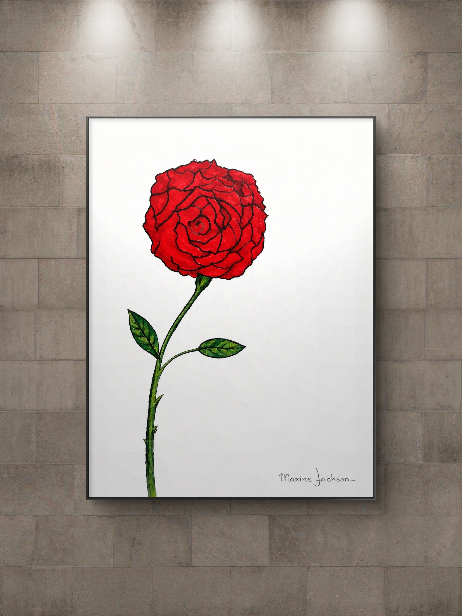 Scarlet Rose Printable Wall Art Red Rose Digital Download Maxine Jackson