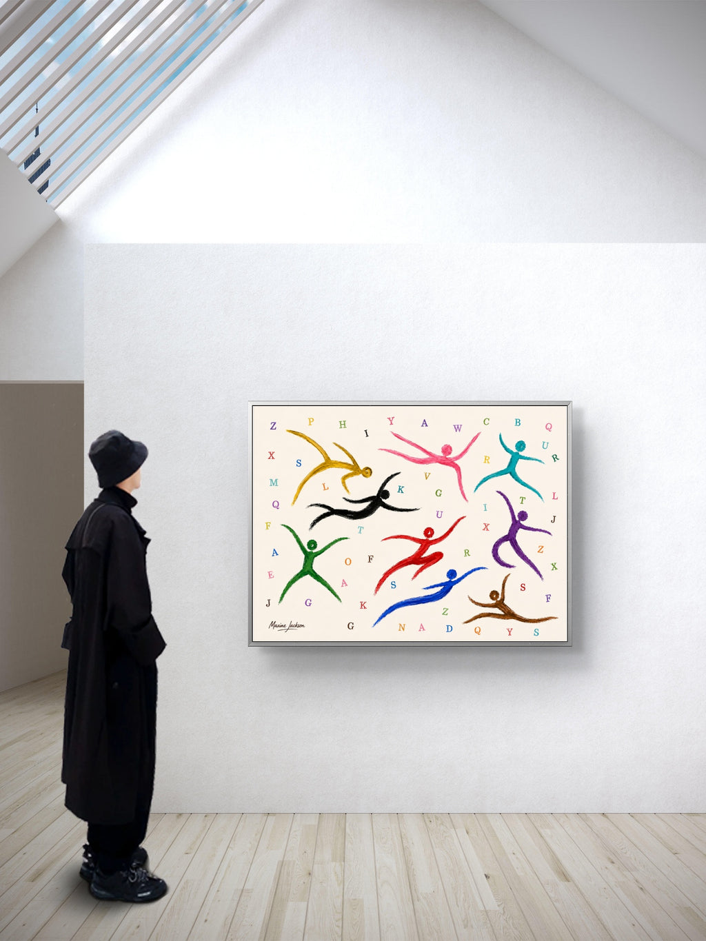Alphabet in Motion – Colourful Abstract Figurative Art Print