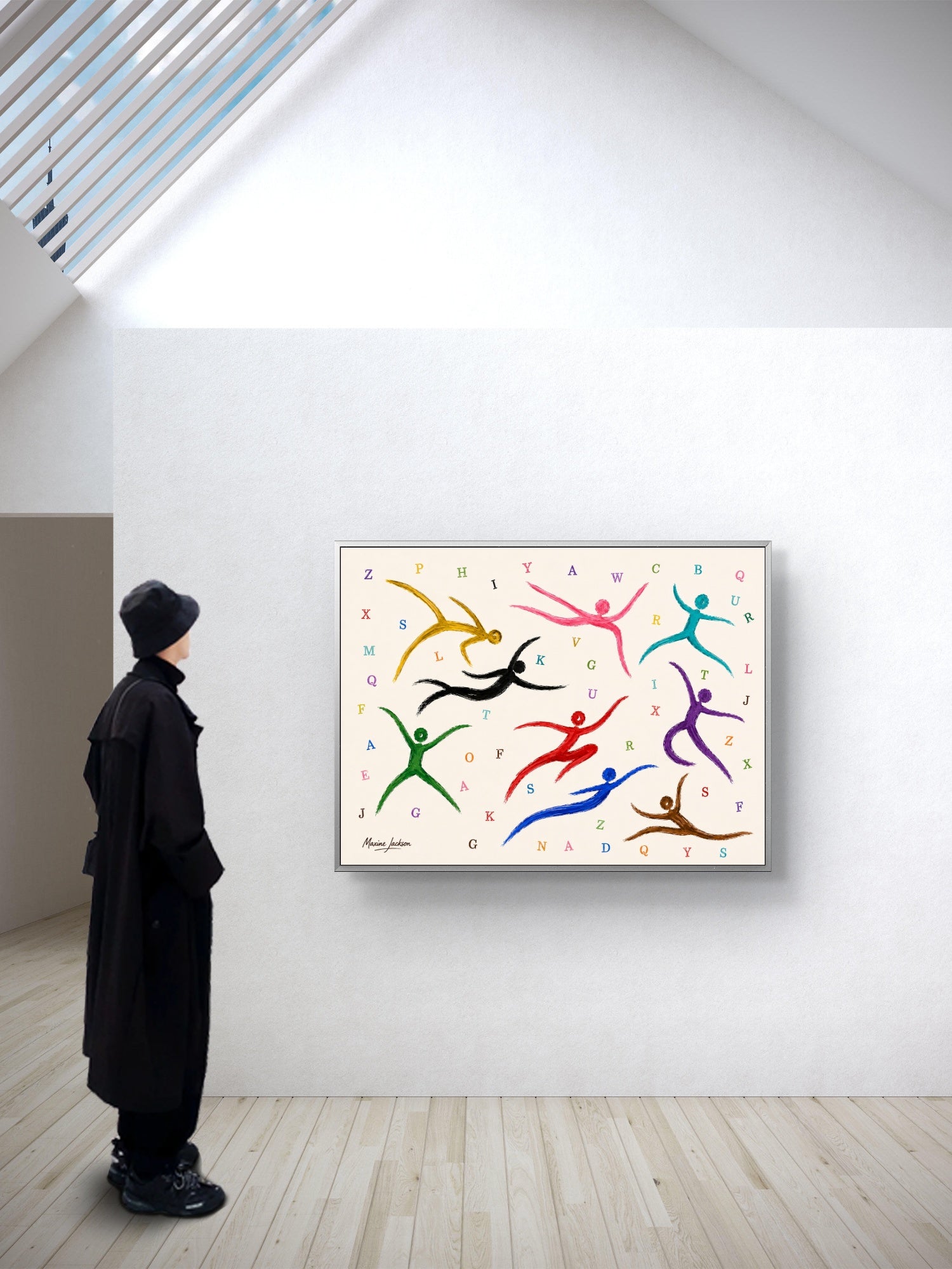 Alphabet in Motion – Colourful Abstract Figurative Art Print