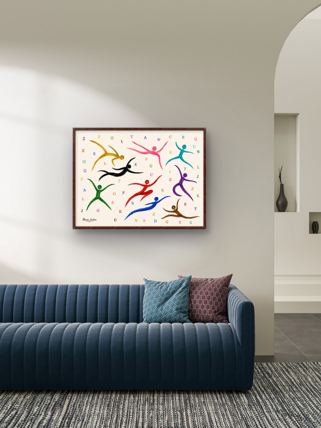Alphabet in Motion – Colourful Abstract Figurative Art Print