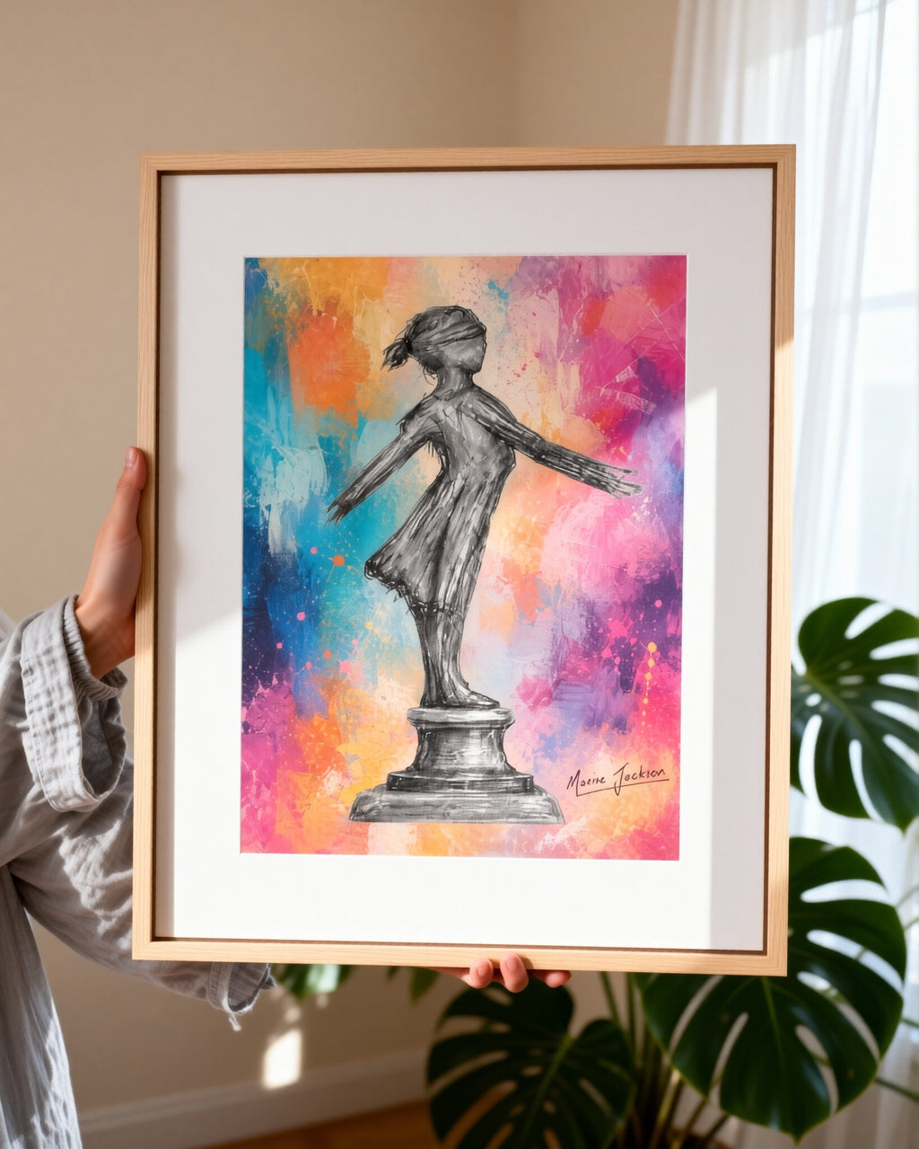 Standing Strong – Colourful Abstract Figurative Art by Maxine Jackson