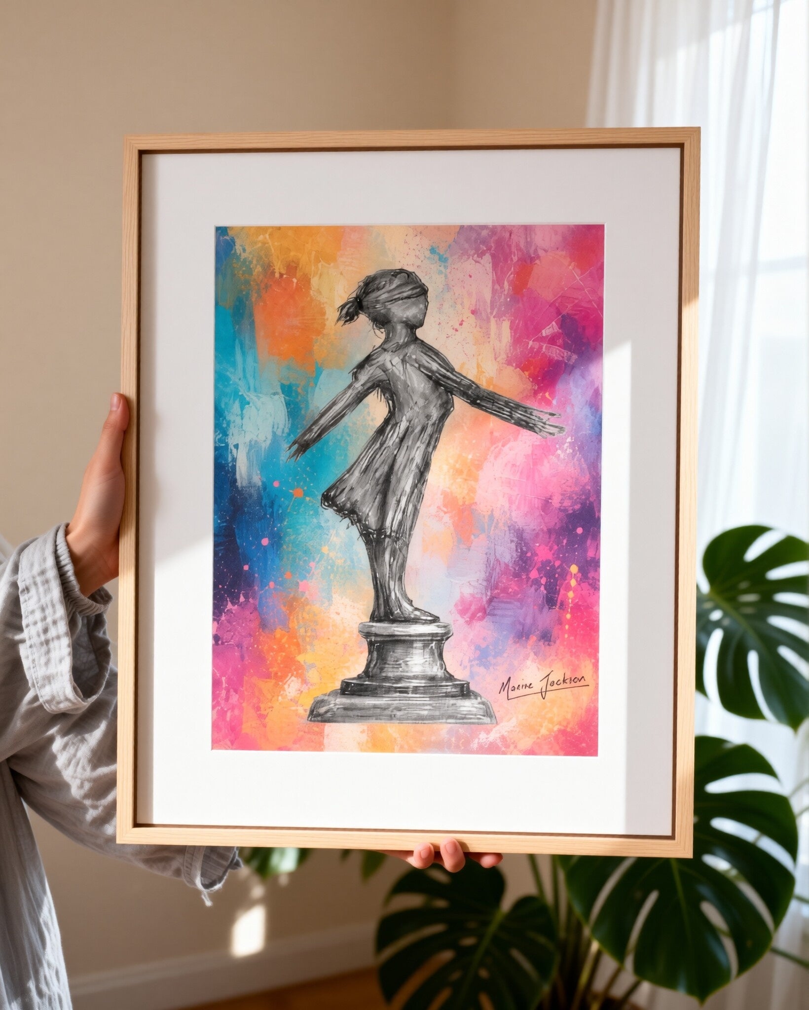 Standing Strong – Colourful Abstract Figurative Art by Maxine Jackson