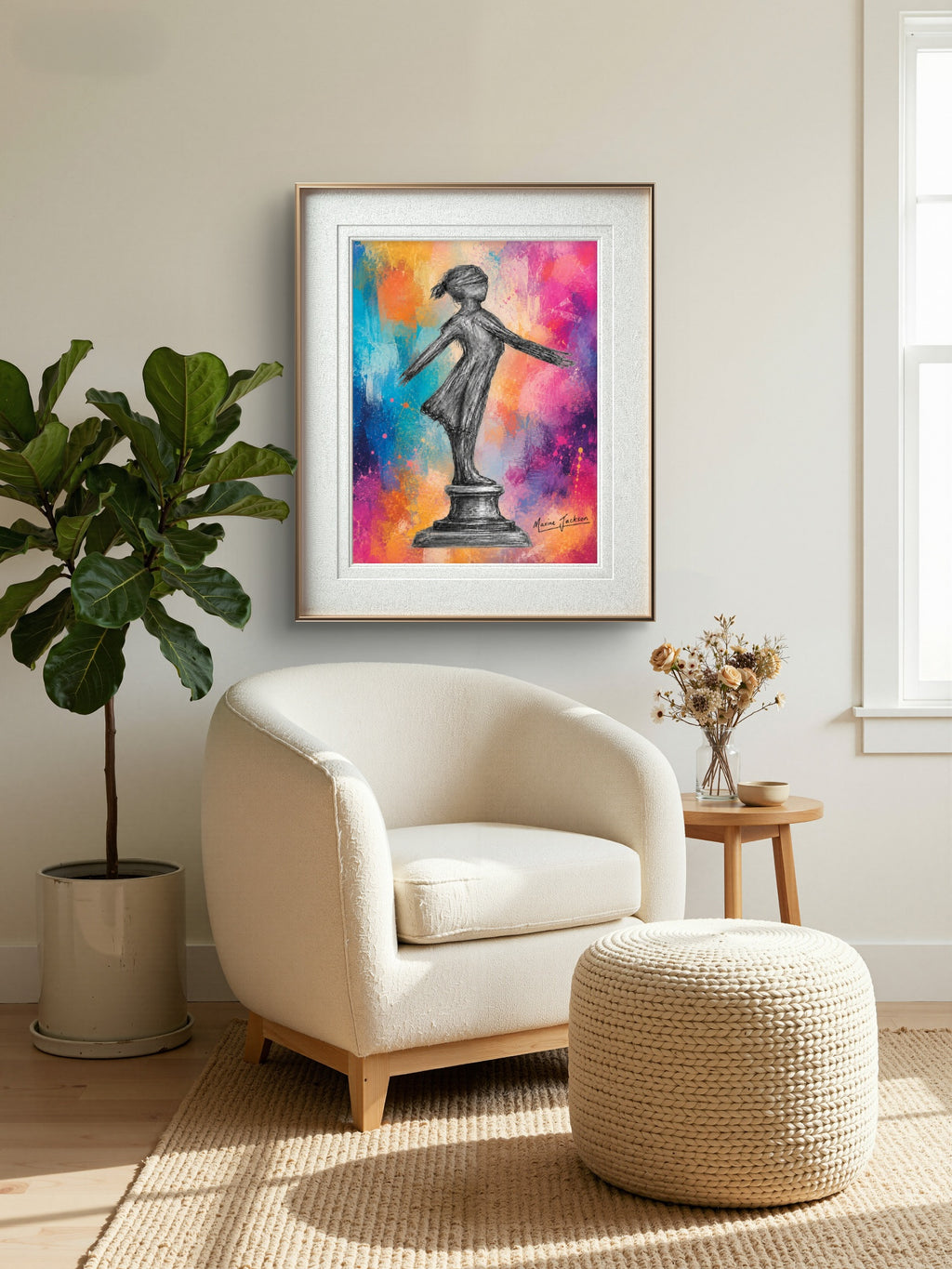 Standing Strong – Colourful Abstract Figurative Art by Maxine Jackson