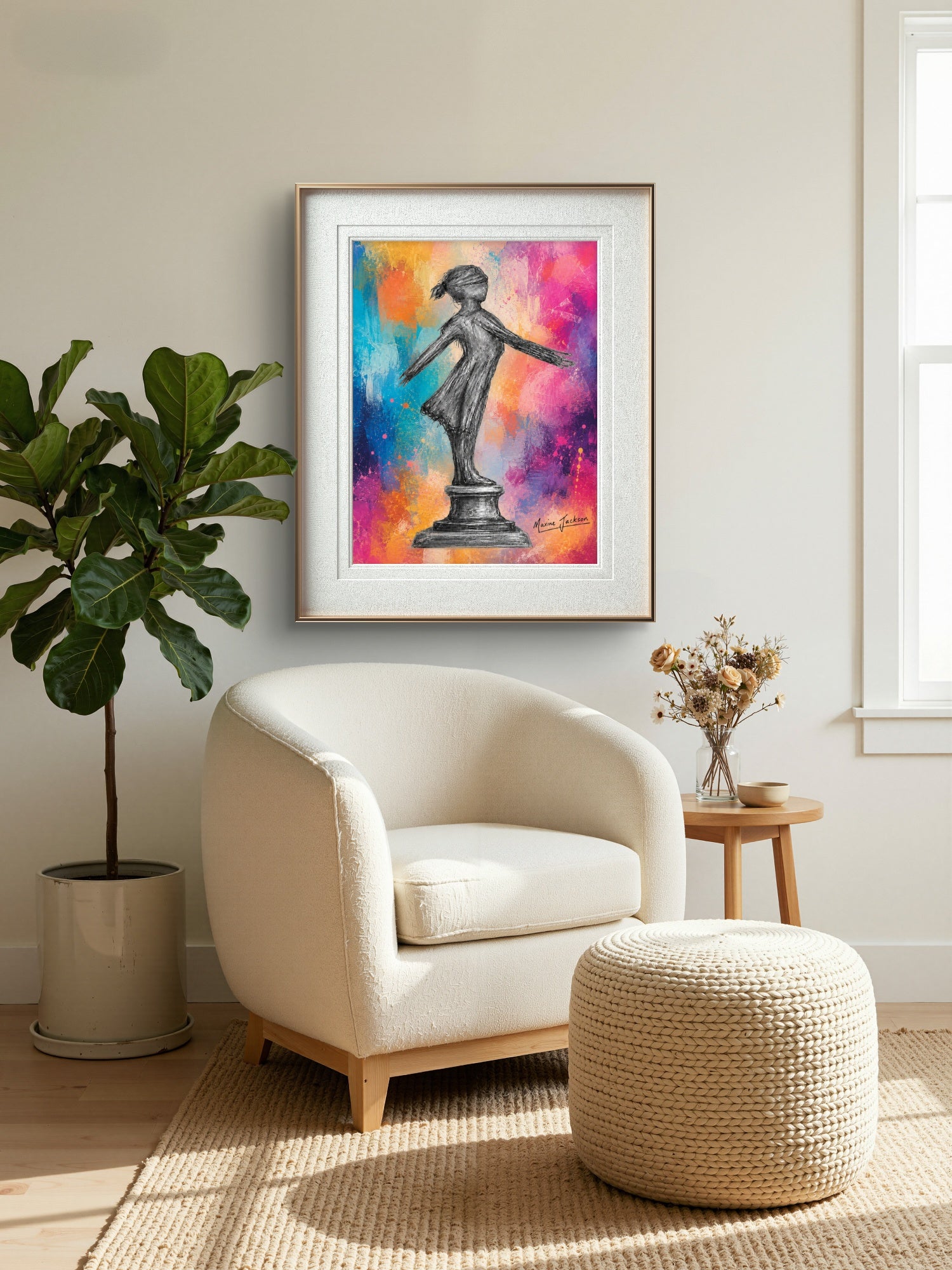Standing Strong – Colourful Abstract Figurative Art by Maxine Jackson