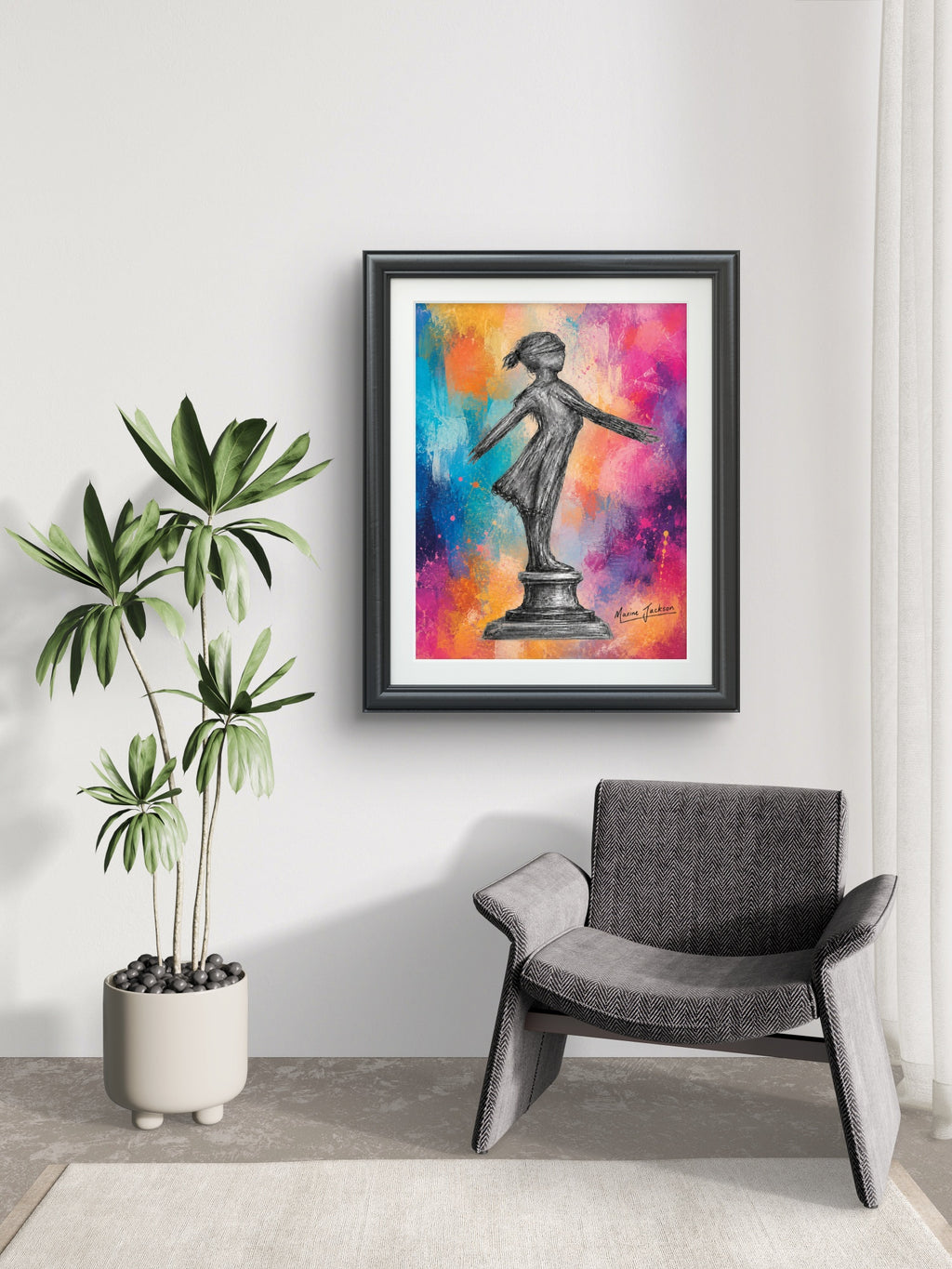 Standing Strong – Colourful Abstract Figurative Art by Maxine Jackson