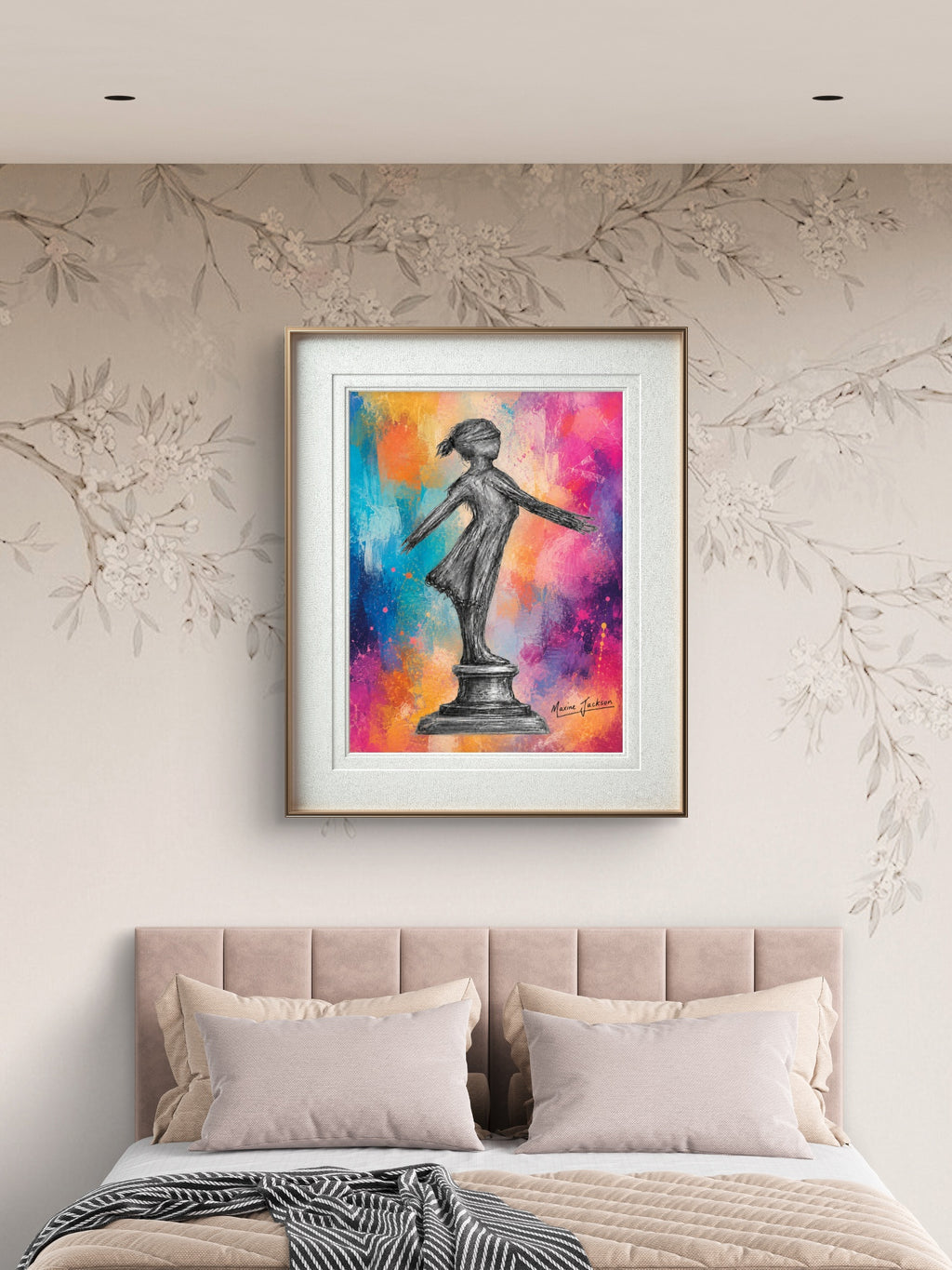Standing Strong – Colourful Abstract Figurative Art by Maxine Jackson