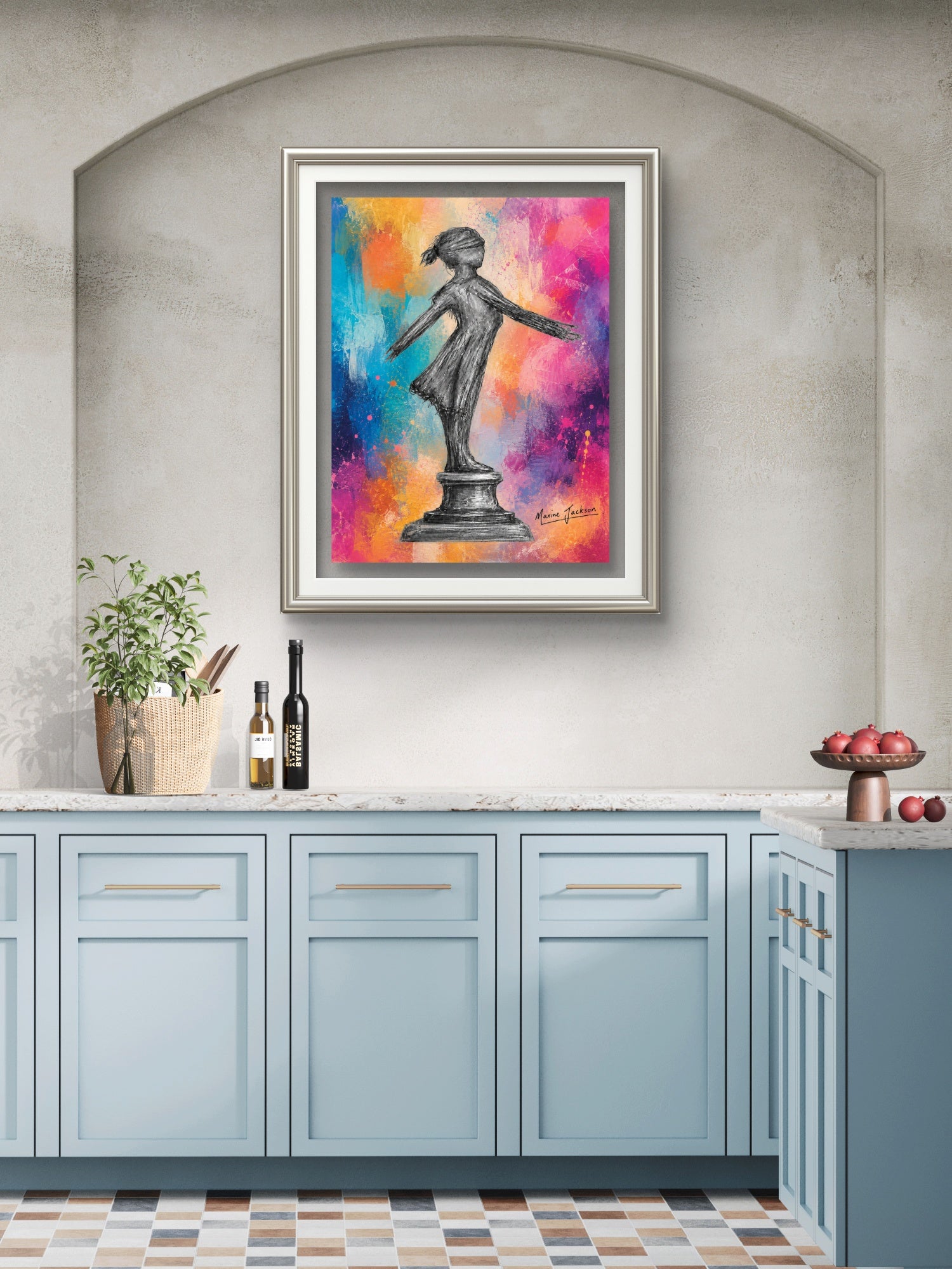 Standing Strong – Colourful Abstract Figurative Art by Maxine Jackson
