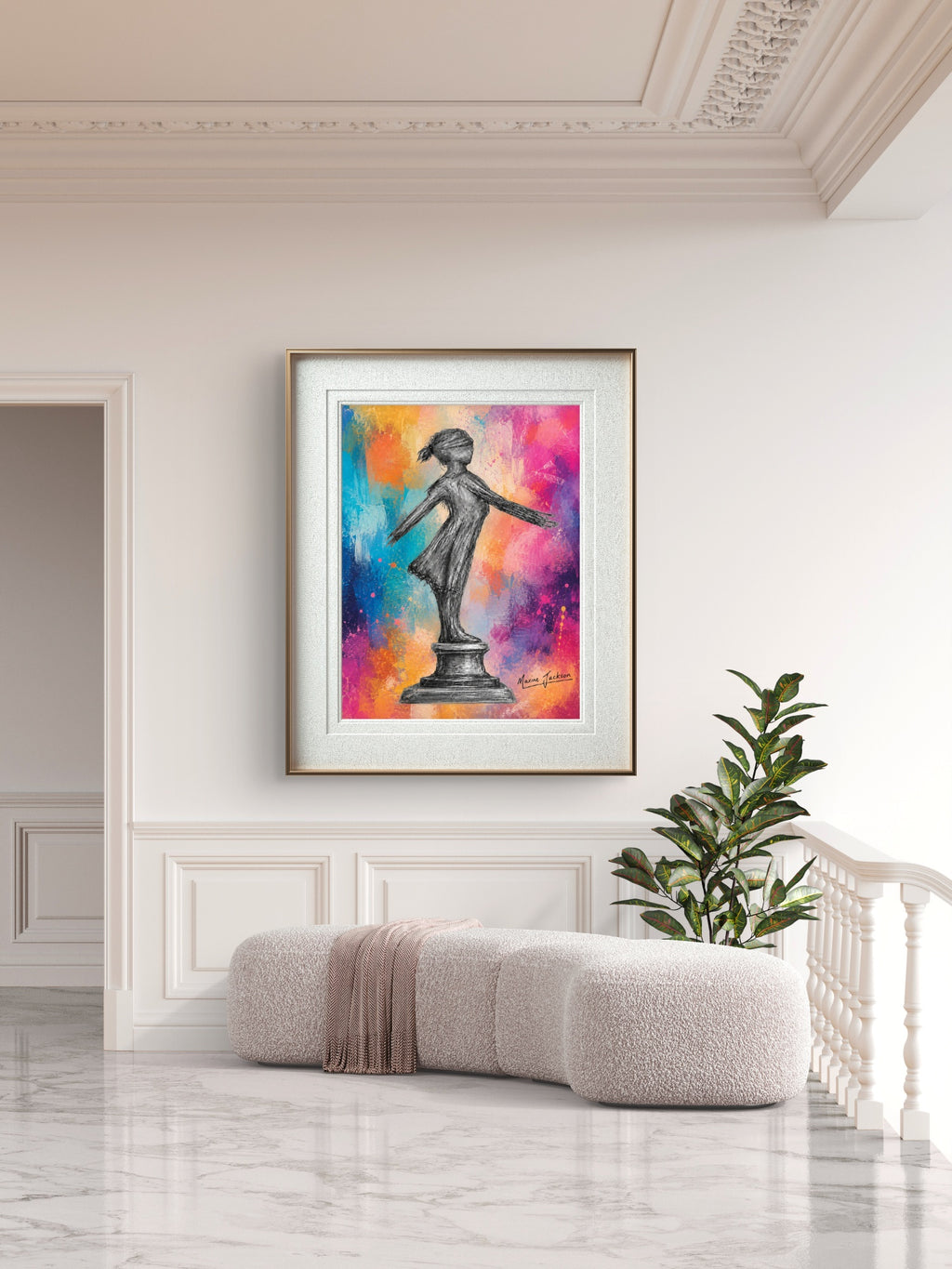 Standing Strong – Colourful Abstract Figurative Art by Maxine Jackson