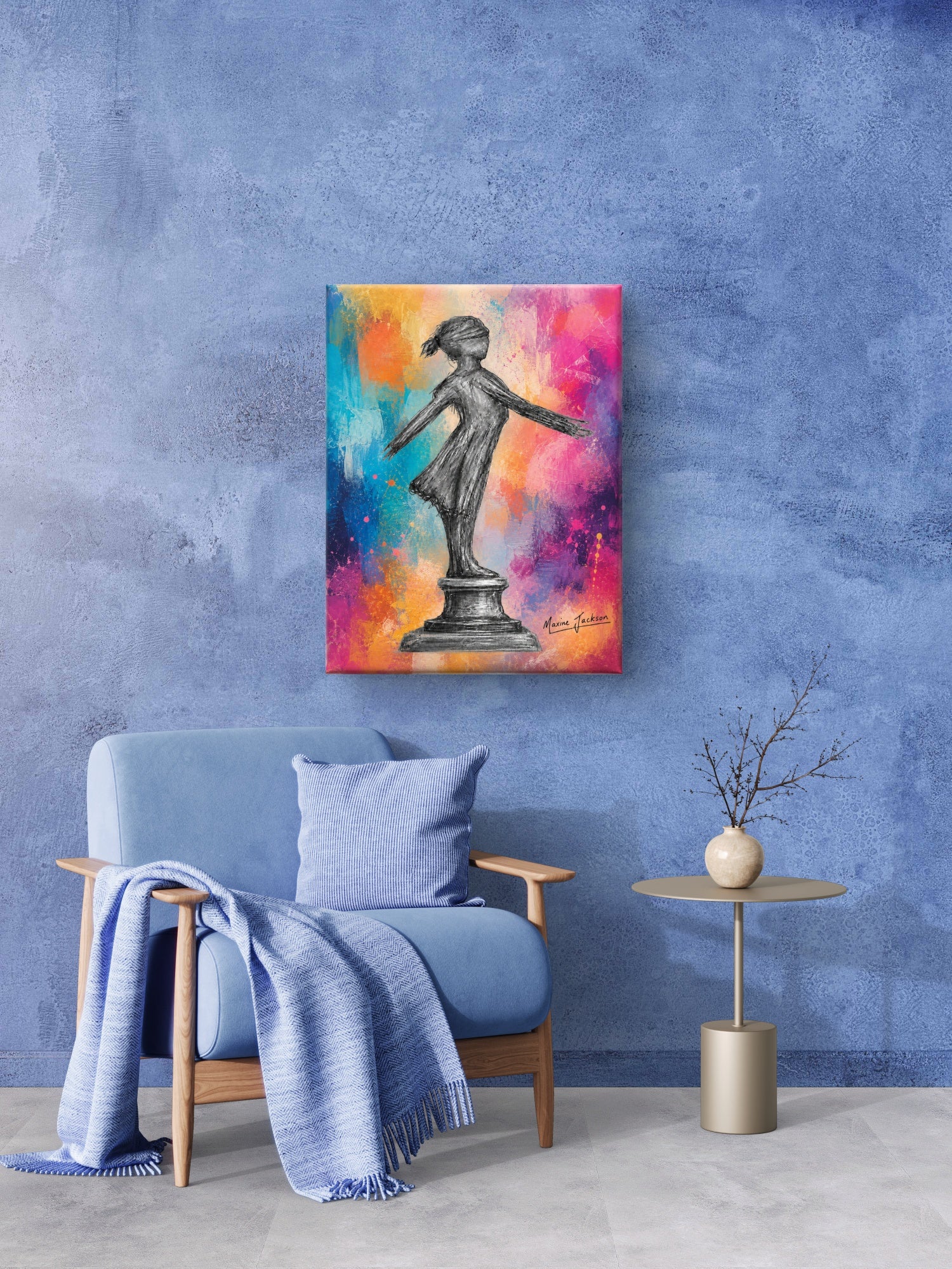 Standing Strong – Colourful Abstract Figurative Art by Maxine Jackson