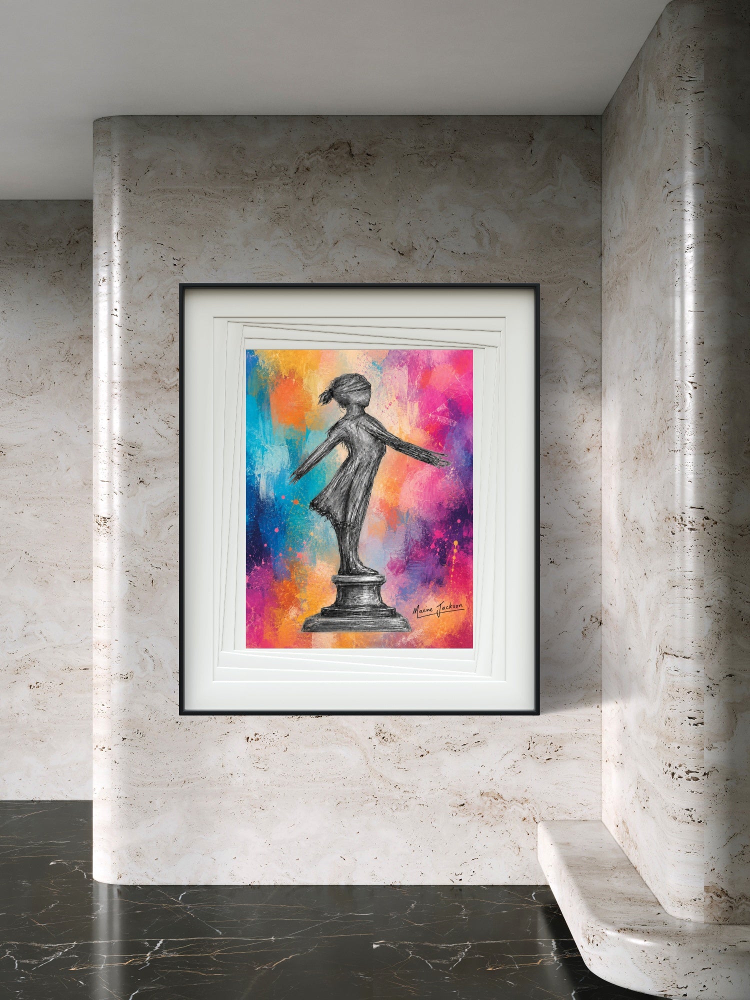 Standing Strong – Colourful Abstract Figurative Art by Maxine Jackson