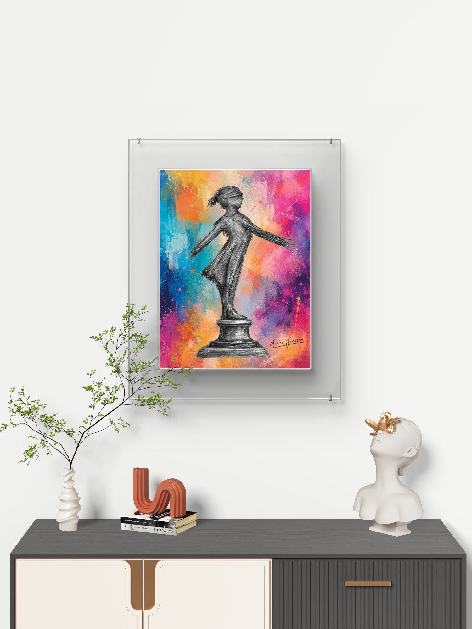 Standing Strong – Colourful Abstract Figurative Art by Maxine Jackson