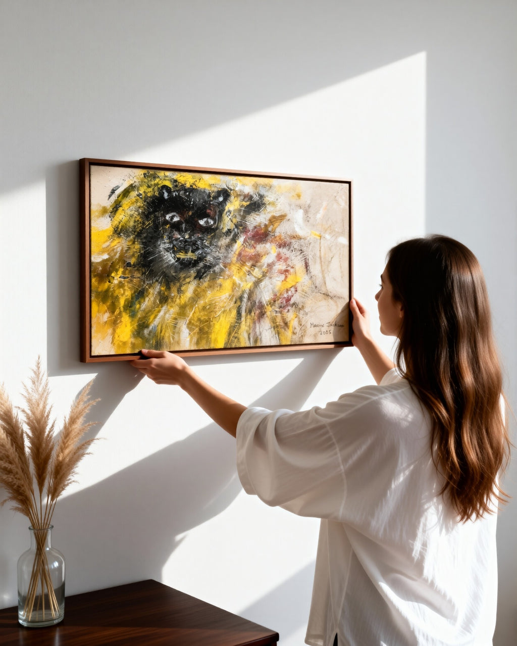 🖤 Black Panther Rising – Abstract Contemporary Wall Art Digital Download
