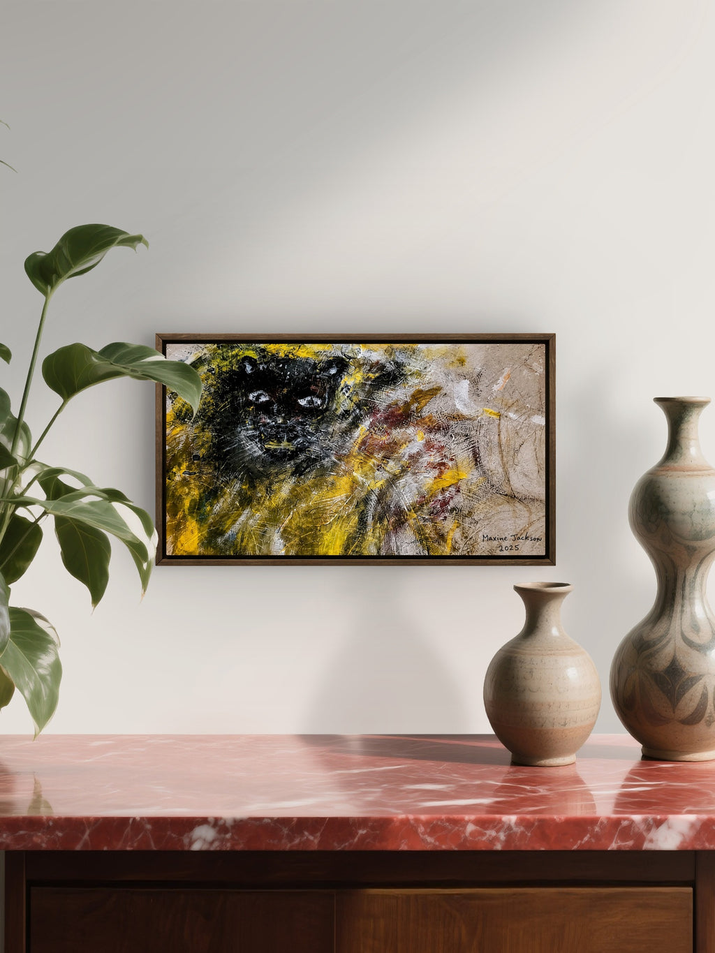 🖤 Black Panther Rising – Abstract Contemporary Wall Art Digital Download