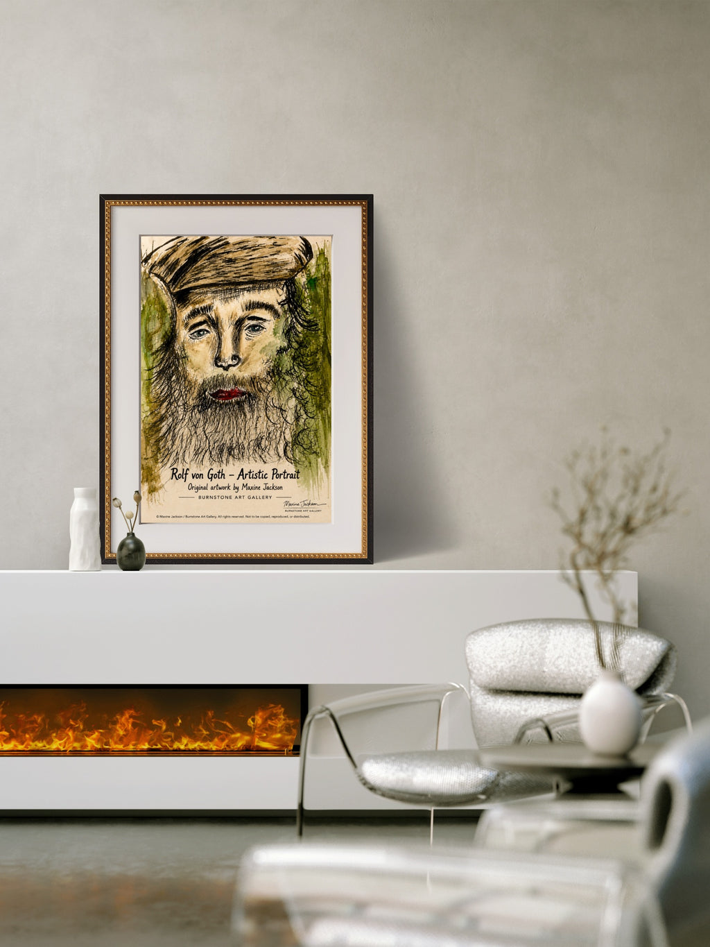 Ralf von Goth – Contemporary Portrait Painting by Maxine Jackson