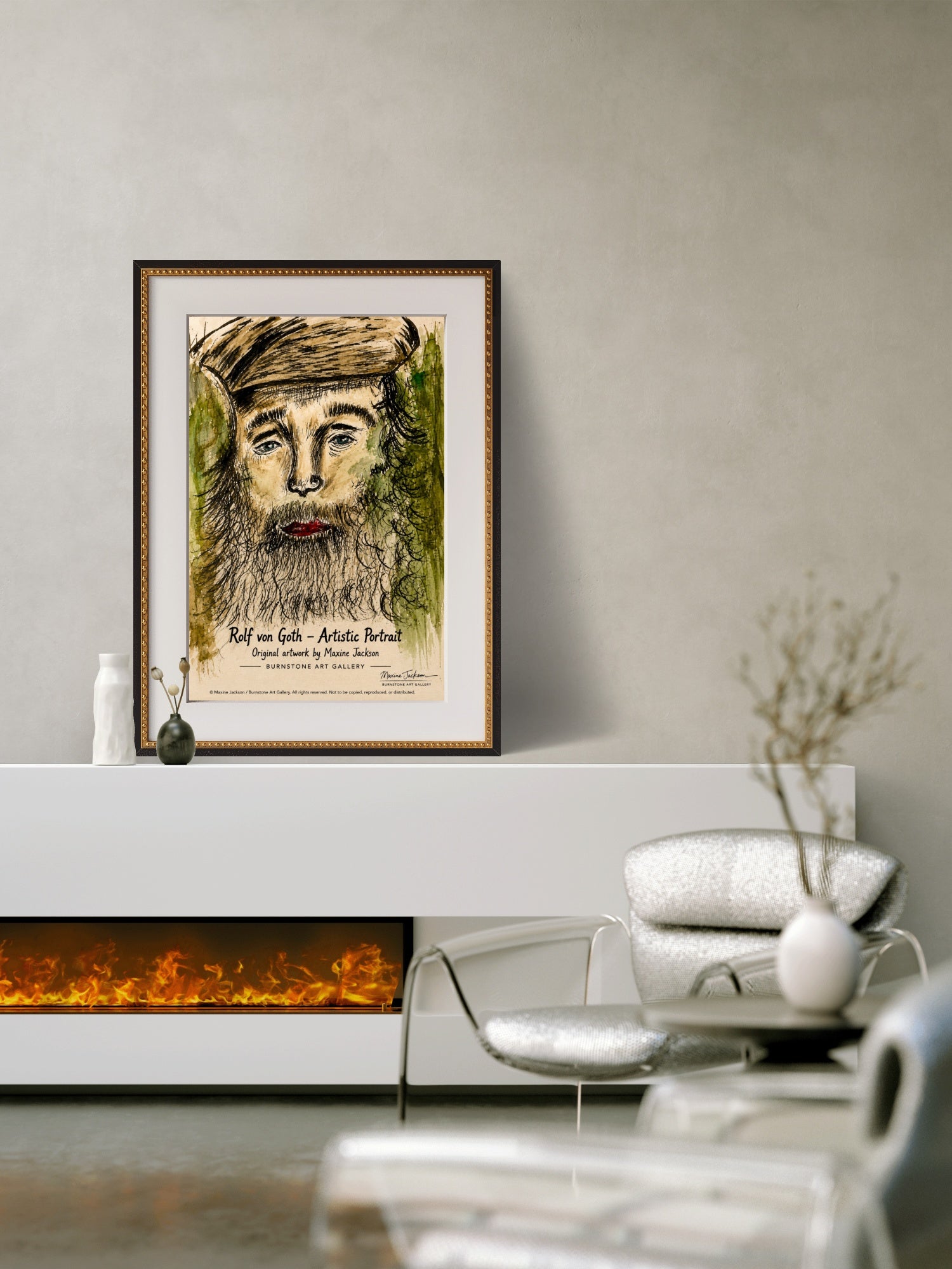 Ralf von Goth – Contemporary Portrait Painting by Maxine Jackson