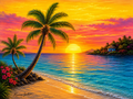 Tropical Serenity – Island Paradise Original Digital Artwork
