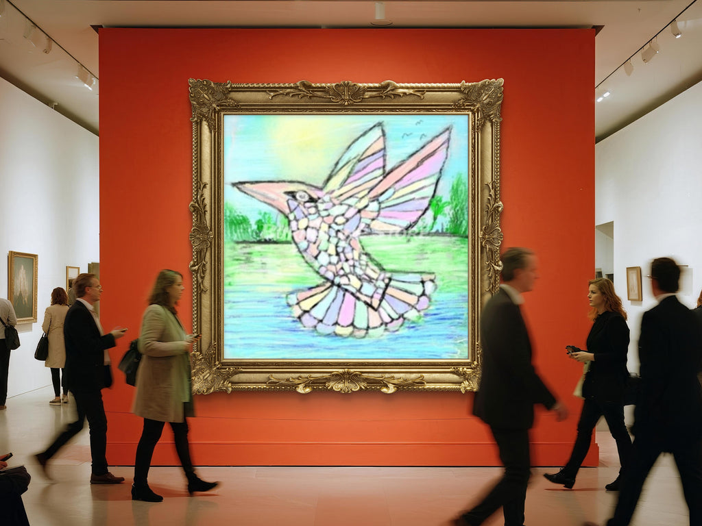 Beautiful Pastel Hummingbird – Original Digital Artwork