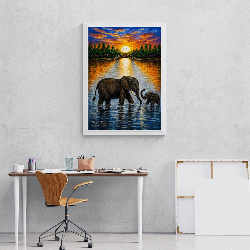 Mother & Baby Elephant – Printable Download