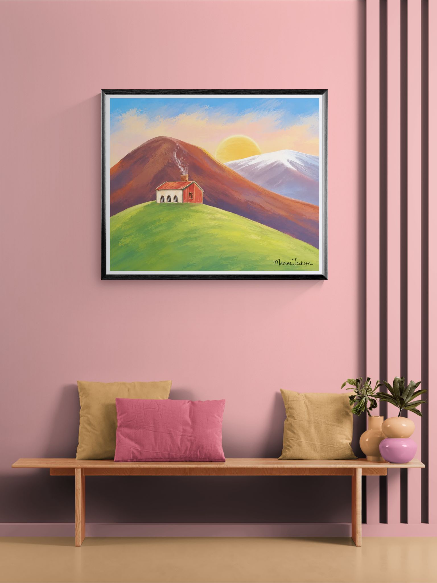 Morning Light on the Hill  Original Painting Instant Digital Download