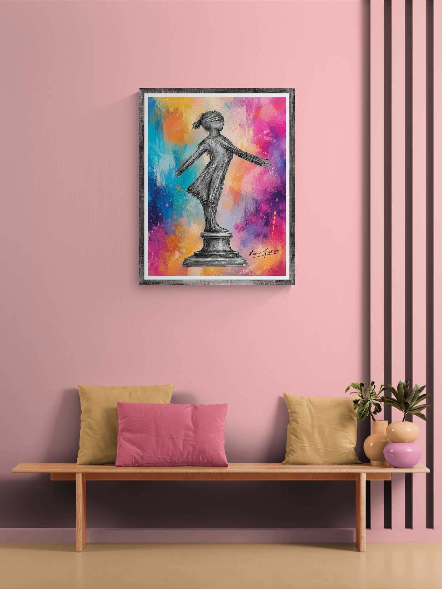 Standing Strong – Colourful Abstract Figurative Art by Maxine Jackson