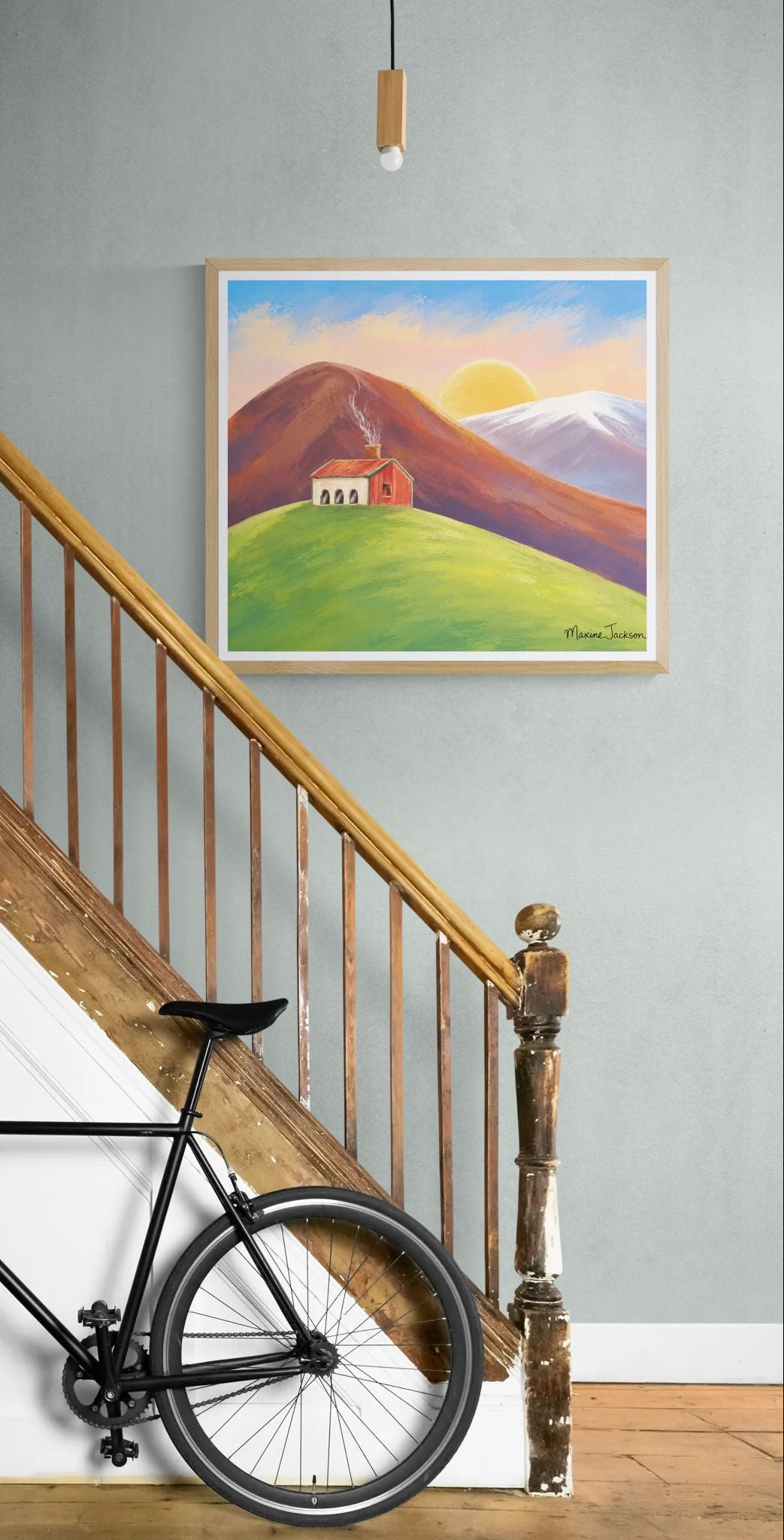 Morning Light on the Hill  Original Painting Instant Digital Download