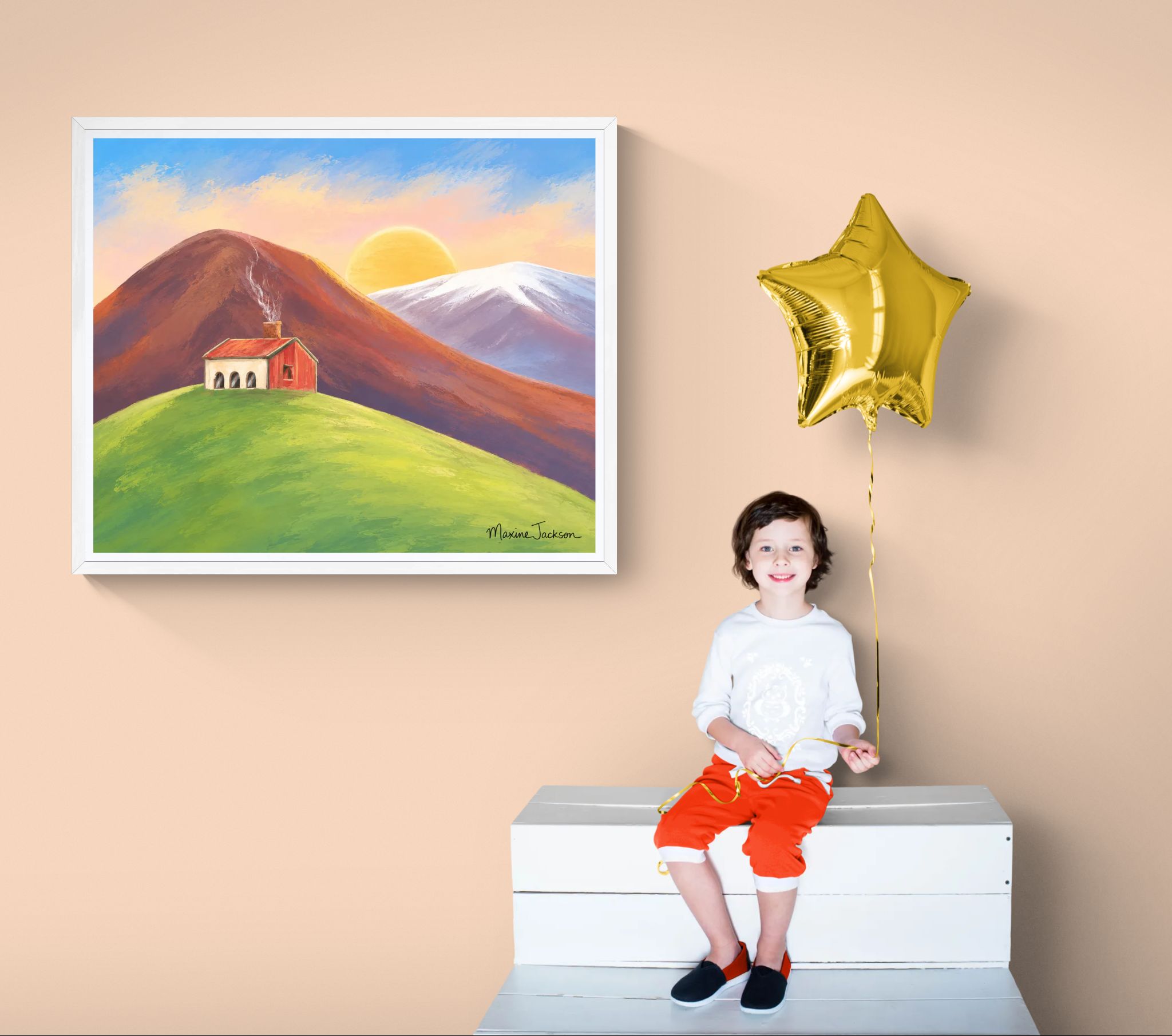 Morning Light on the Hill  Original Painting Instant Digital Download