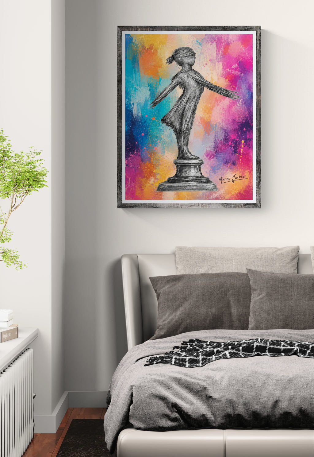 Standing Strong – Colourful Abstract Figurative Art by Maxine Jackson