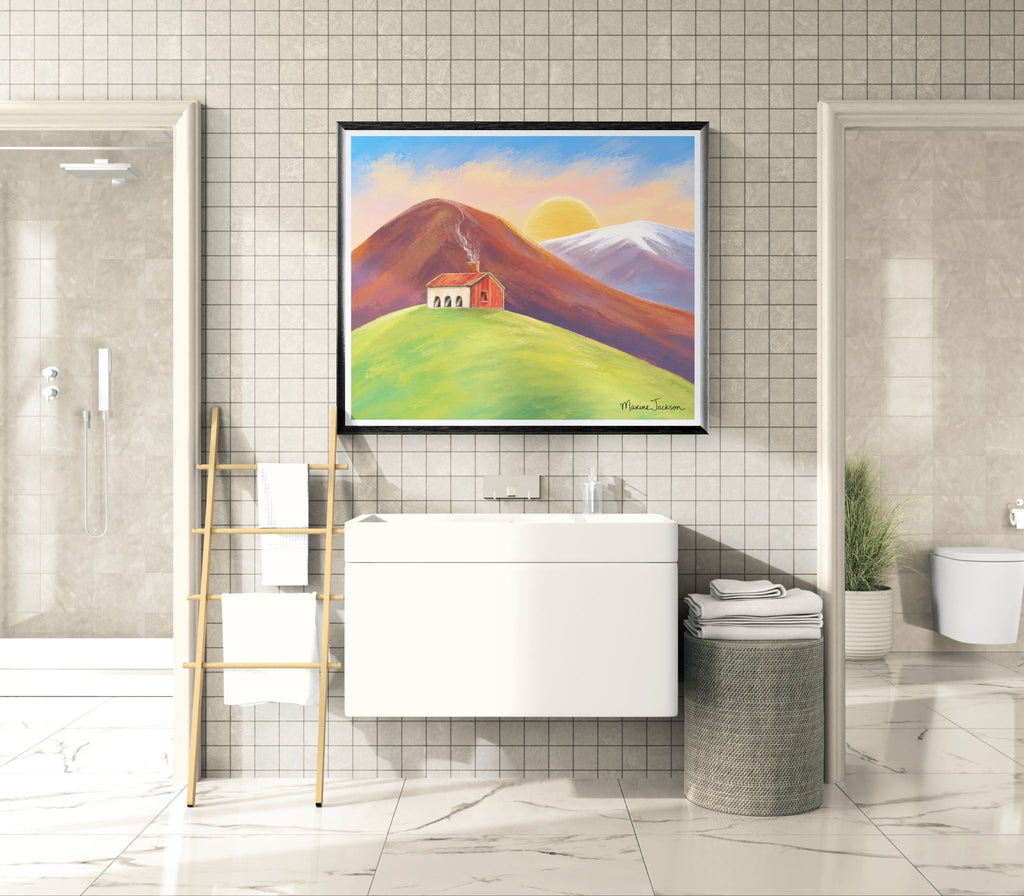 Morning Light on the Hill  Original Painting Instant Digital Download