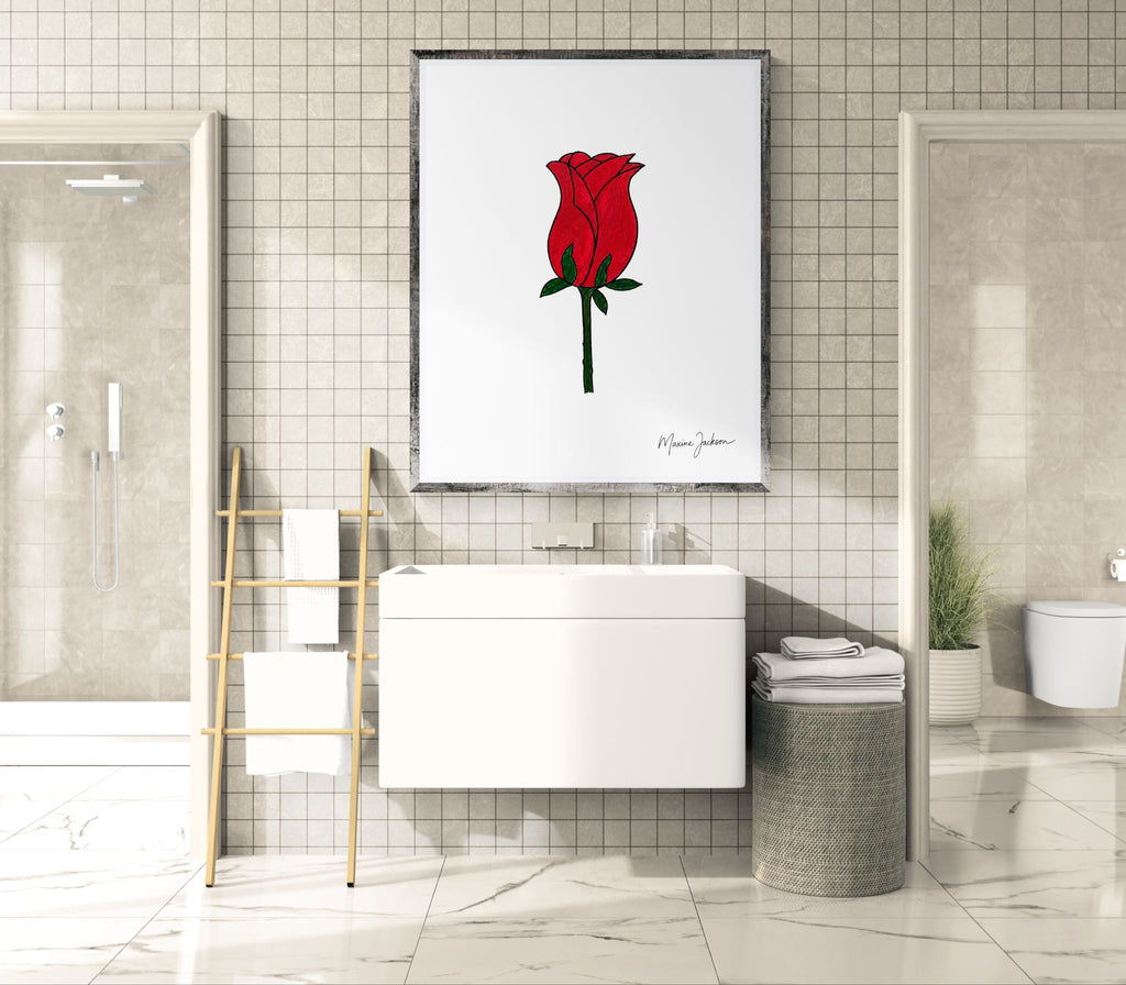 The Promise Rose – Original Hand-Drawn Acrylic Artwork - Digital Download