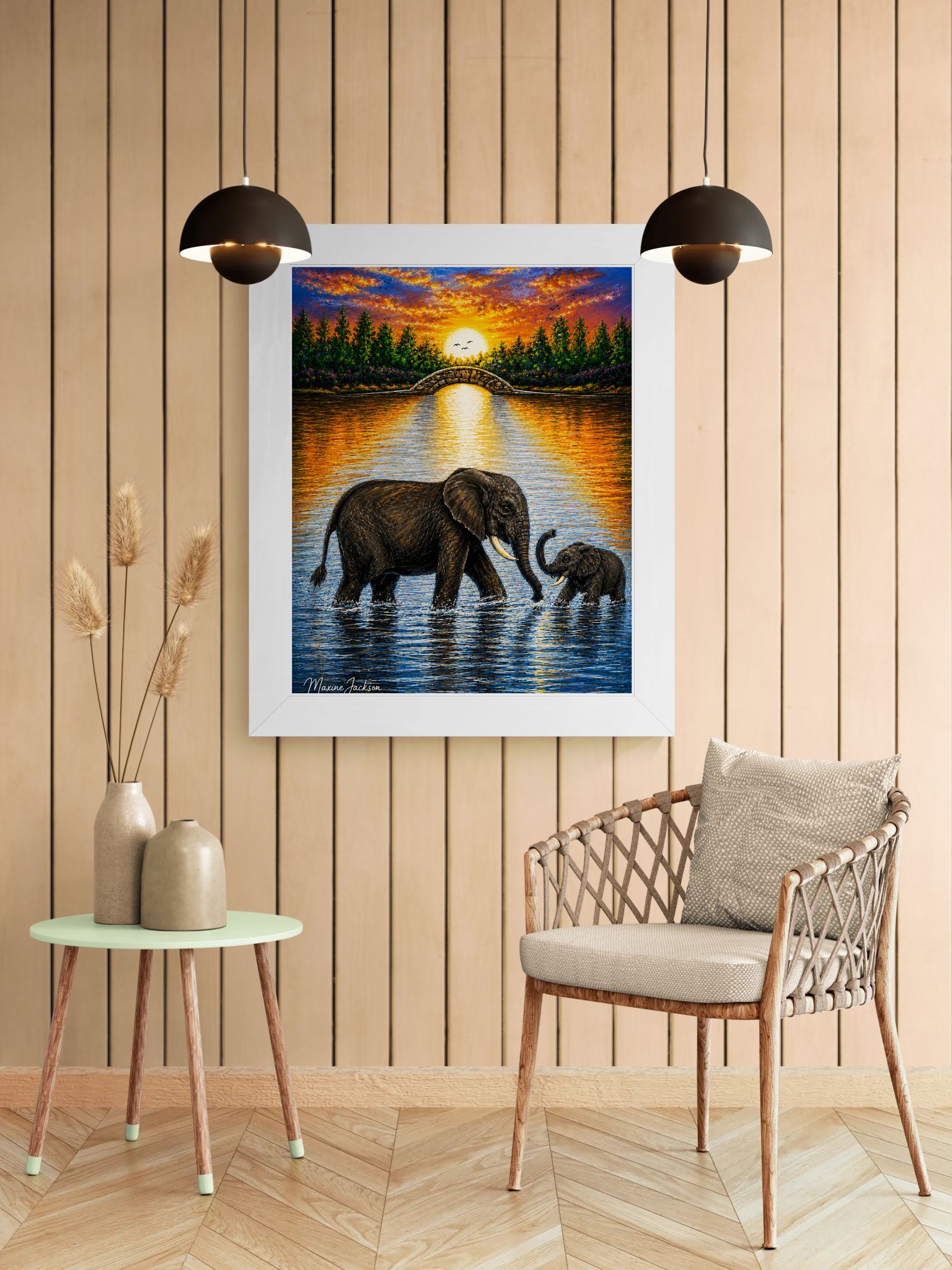 Mother & Baby Elephant – Printable Download