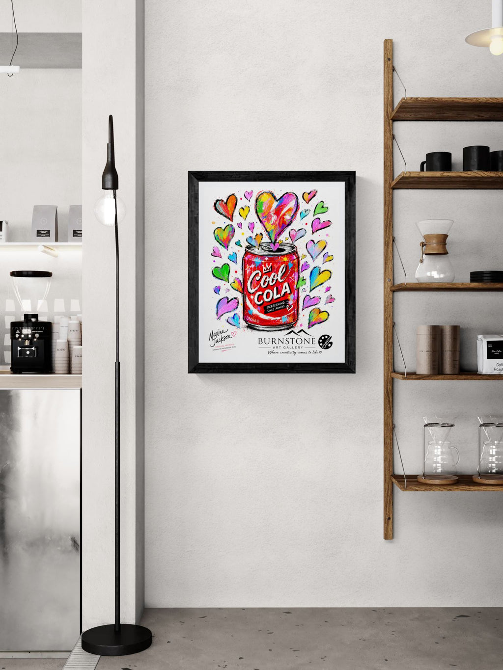 Cool Cola – Original Pop Art Digital Artwork | Colourful Hearts