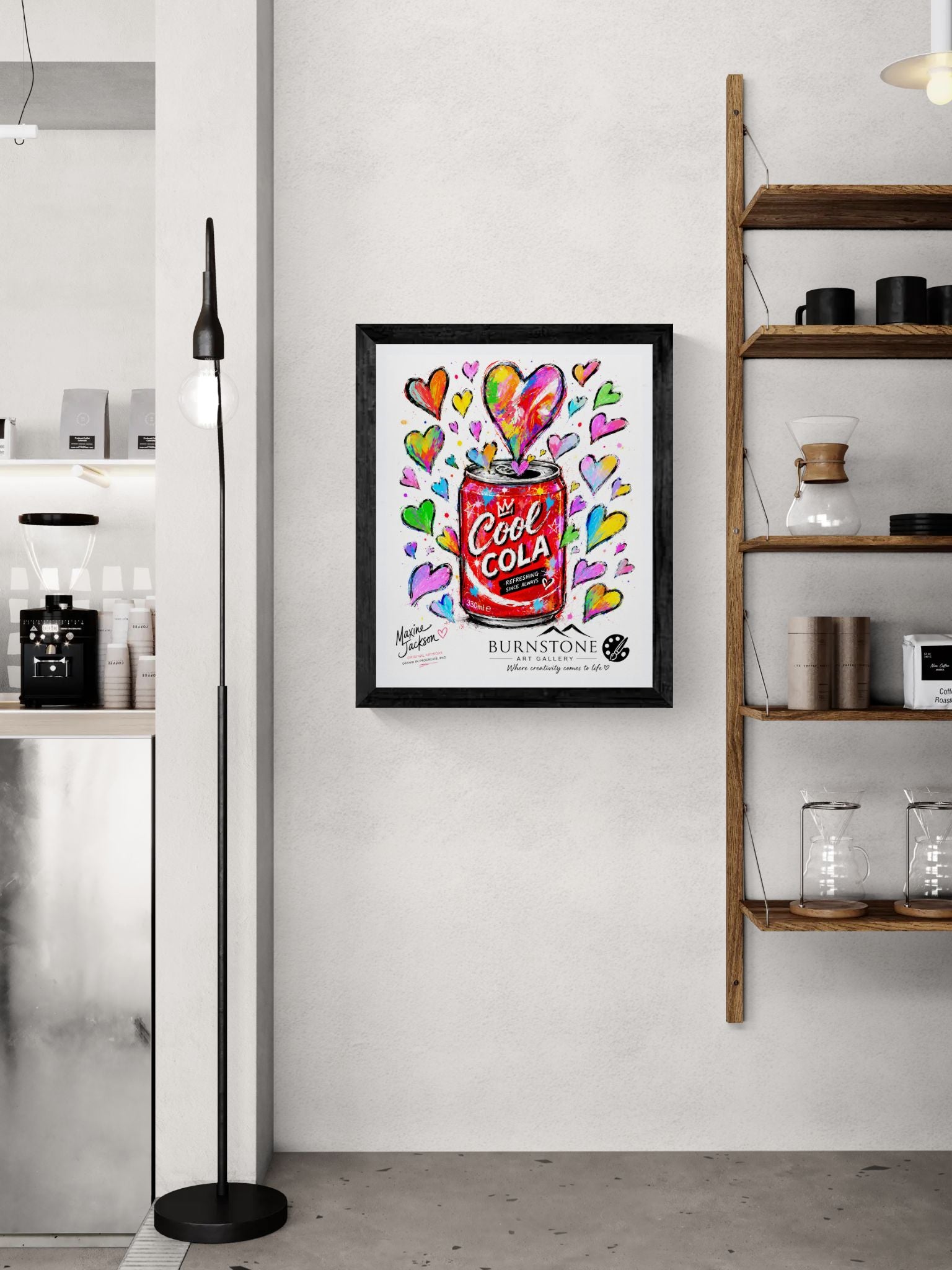 Cool Cola – Original Pop Art Digital Artwork | Colourful Hearts
