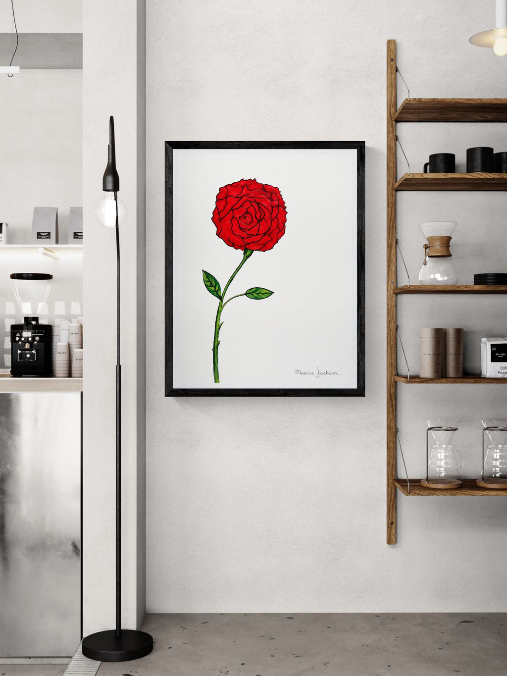 Scarlet Rose Printable Wall Art Red Rose Digital Download Maxine Jackson