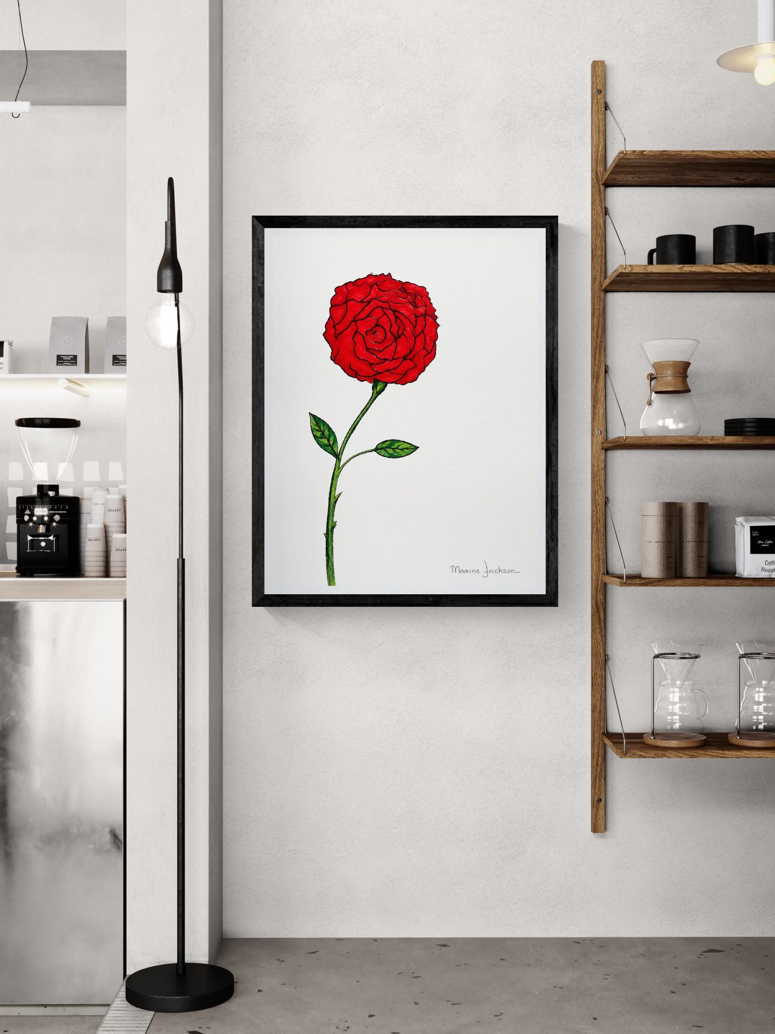 Scarlet Rose Printable Wall Art Red Rose Digital Download Maxine Jackson