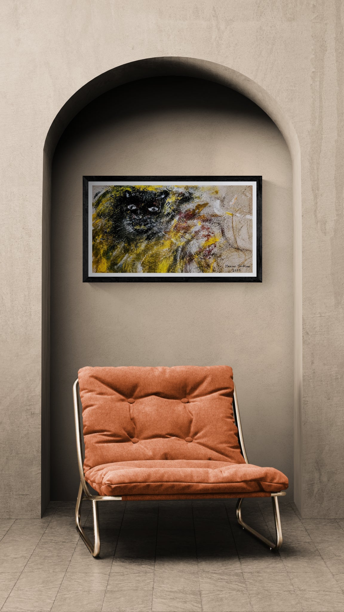 🖤 Black Panther Rising – Abstract Contemporary Wall Art Digital Download