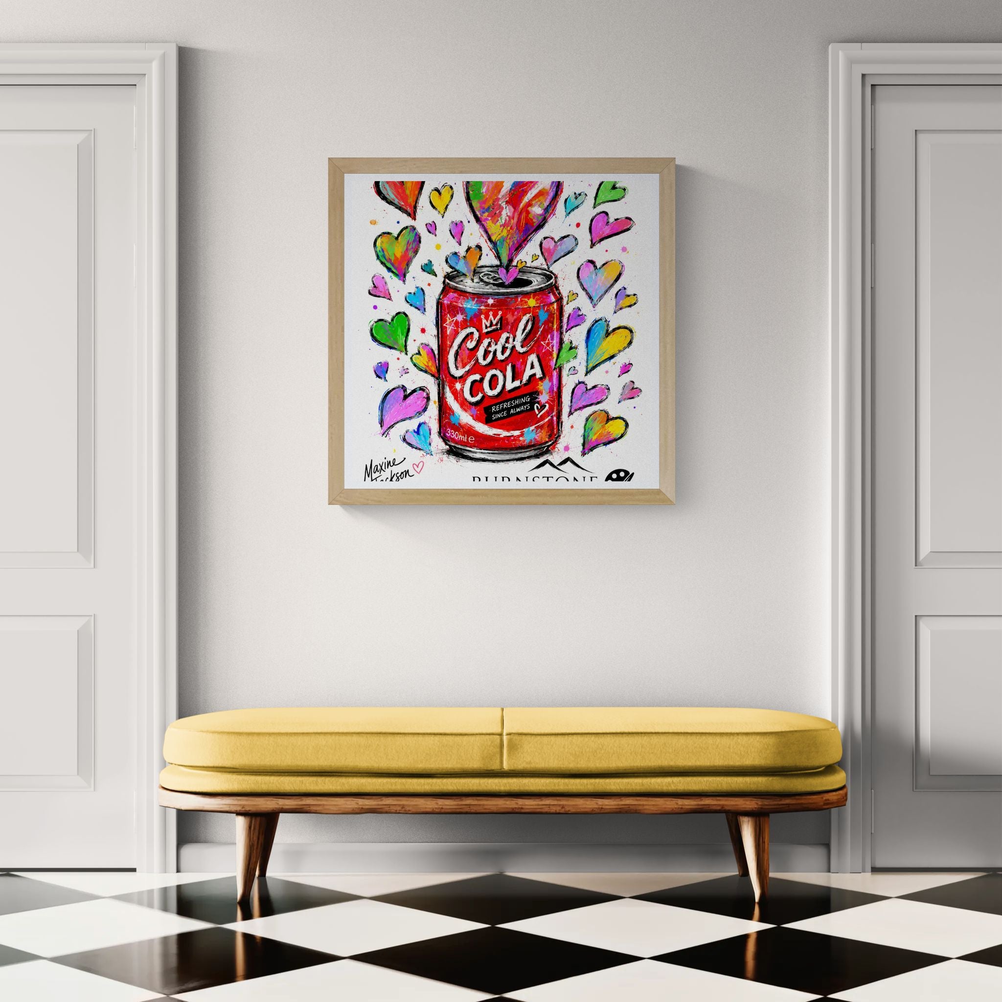 Cool Cola – Original Pop Art Digital Artwork | Colourful Hearts