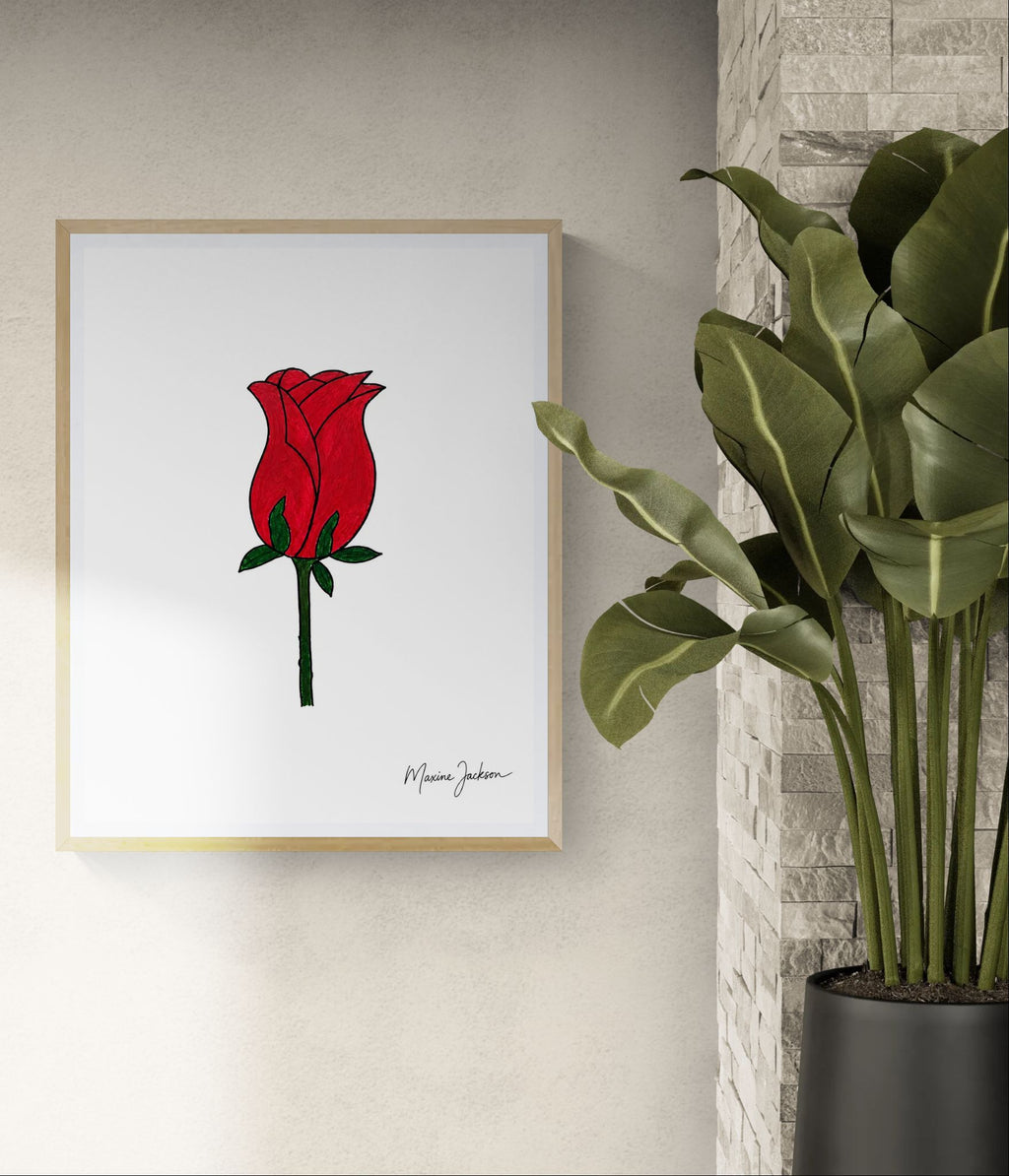 The Promise Rose – Original Hand-Drawn Acrylic Artwork - Digital Download