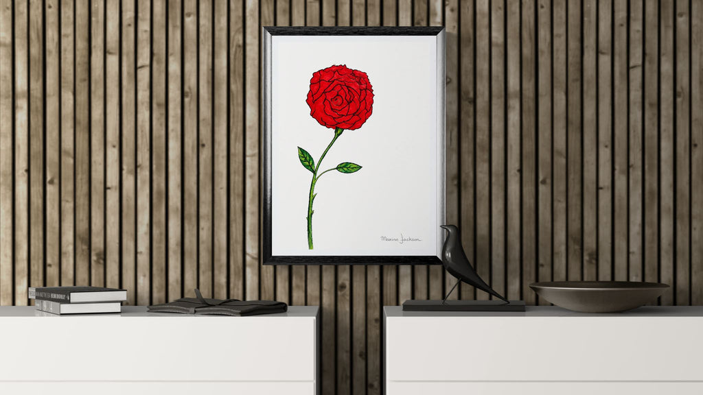 Scarlet Rose Printable Wall Art Red Rose Digital Download Maxine Jackson
