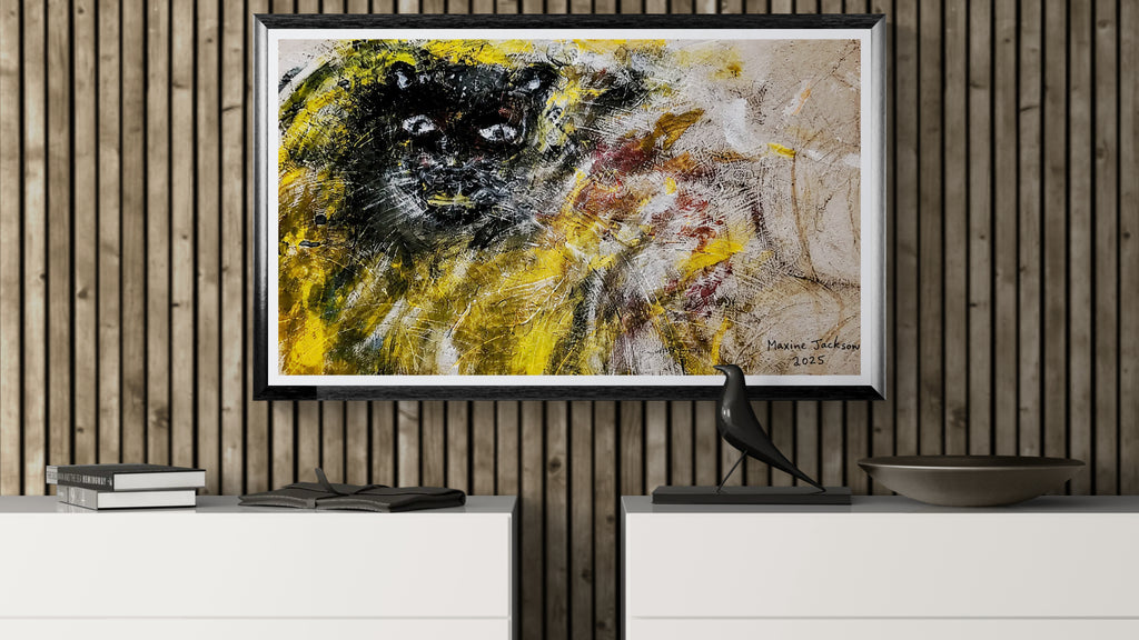 🖤 Black Panther Rising – Abstract Contemporary Wall Art Digital Download