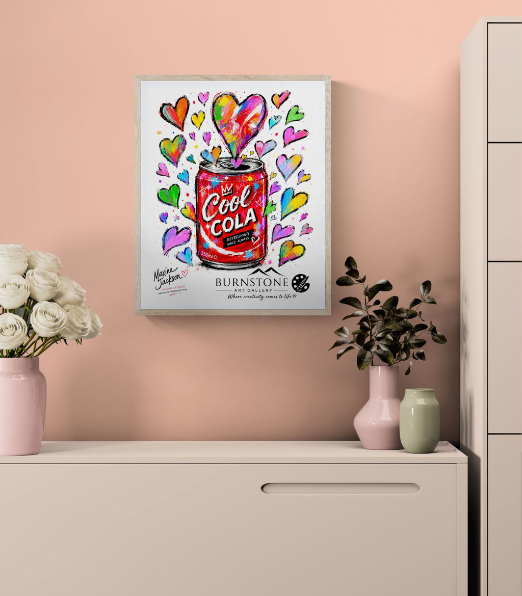 Cool Cola – Original Pop Art Digital Artwork | Colourful Hearts