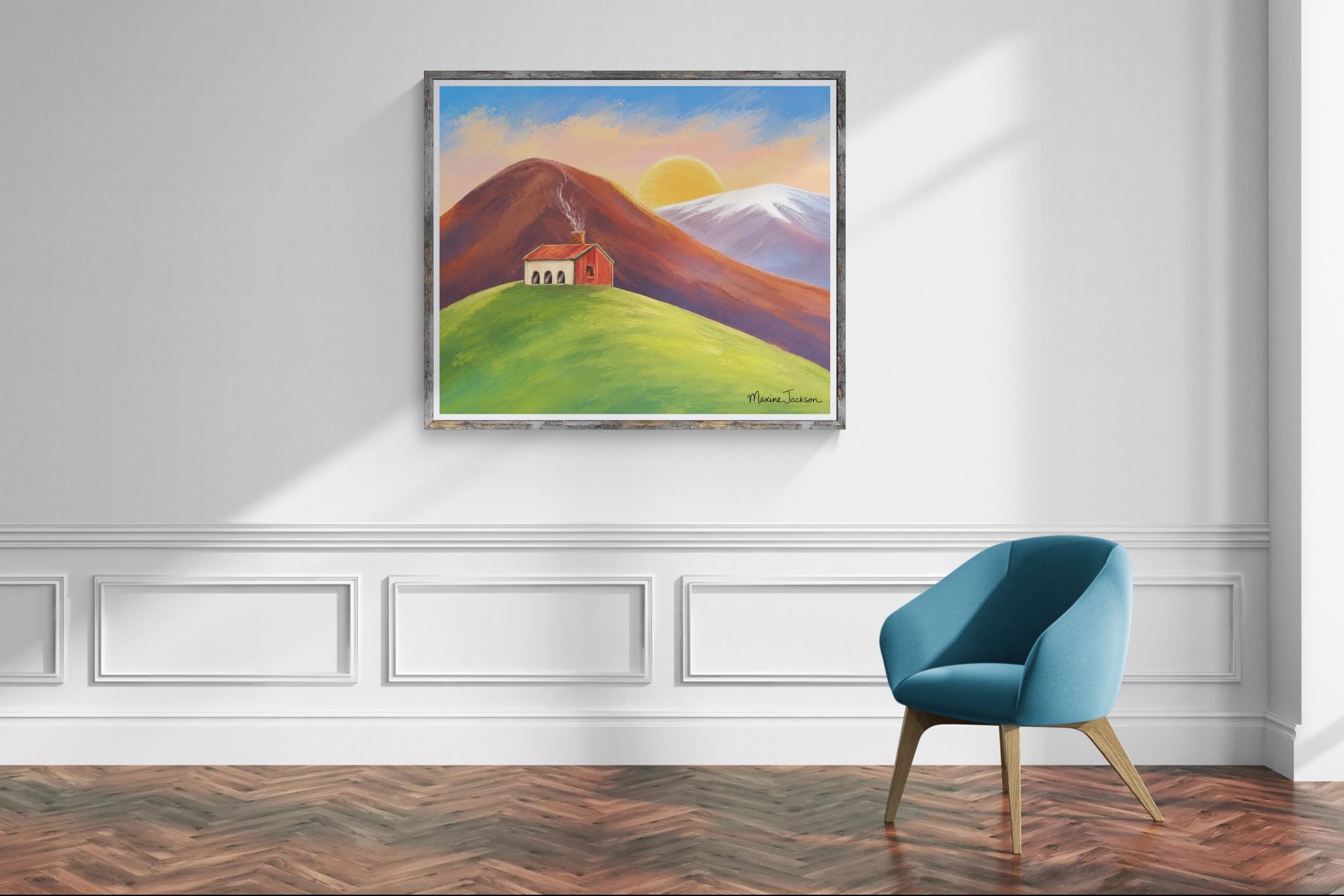 Morning Light on the Hill  Original Painting Instant Digital Download
