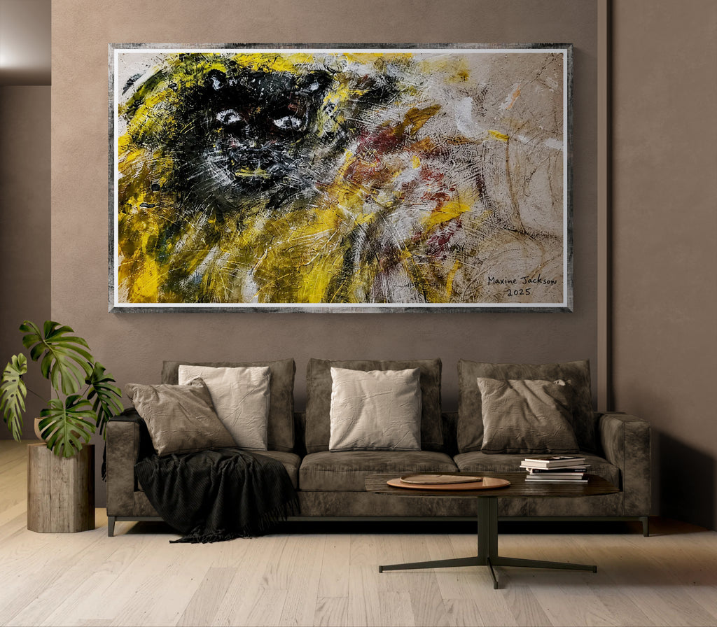 🖤 Black Panther Rising – Abstract Contemporary Wall Art Digital Download
