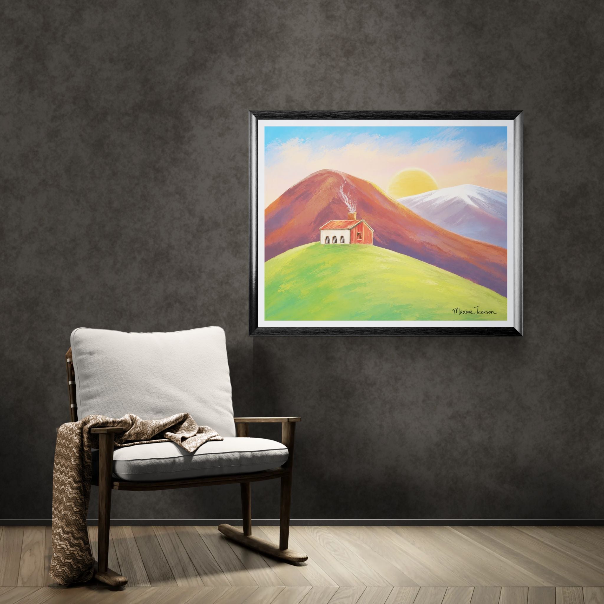 Morning Light on the Hill  Original Painting Instant Digital Download