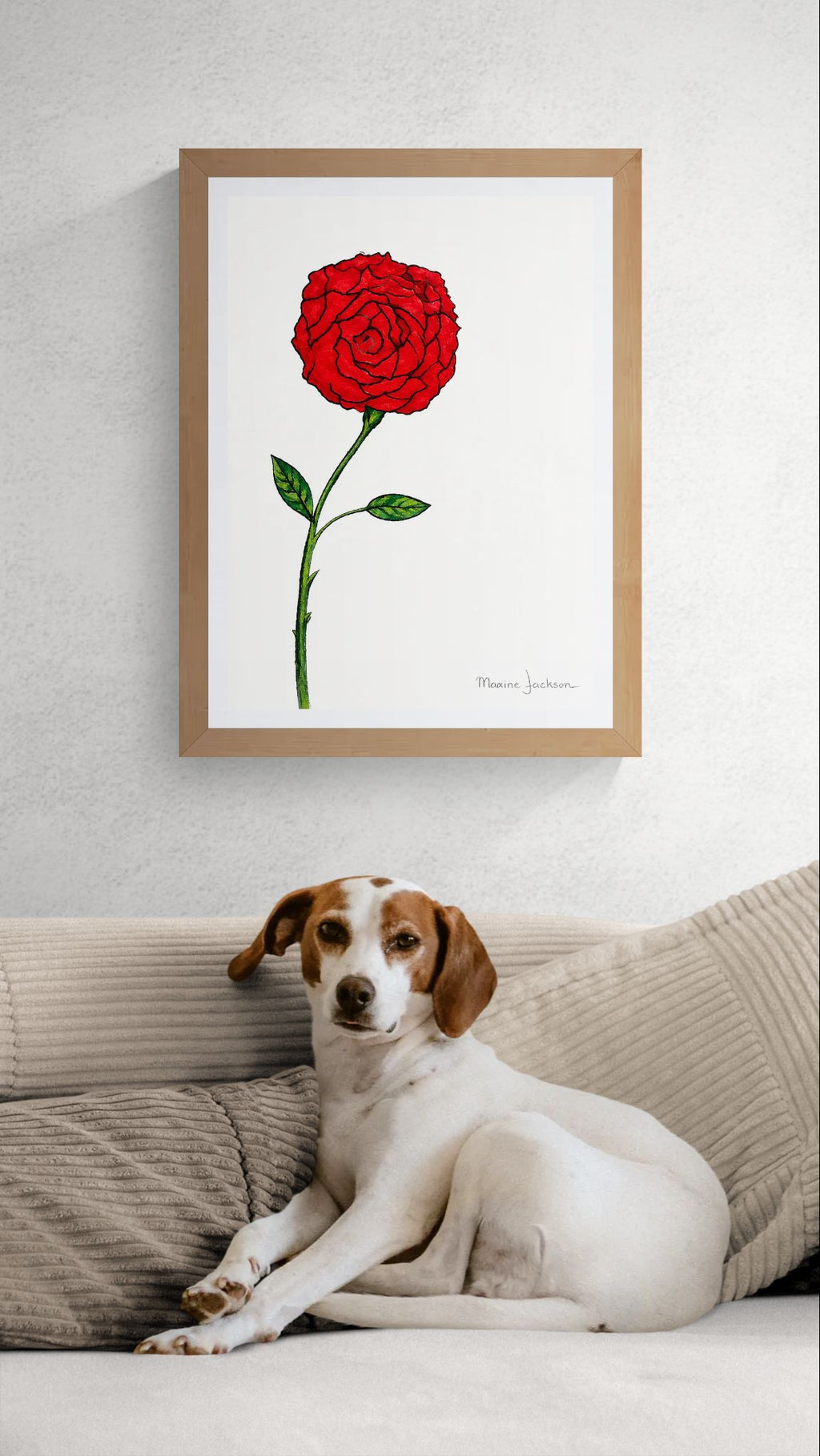 Scarlet Rose Printable Wall Art Red Rose Digital Download Maxine Jackson
