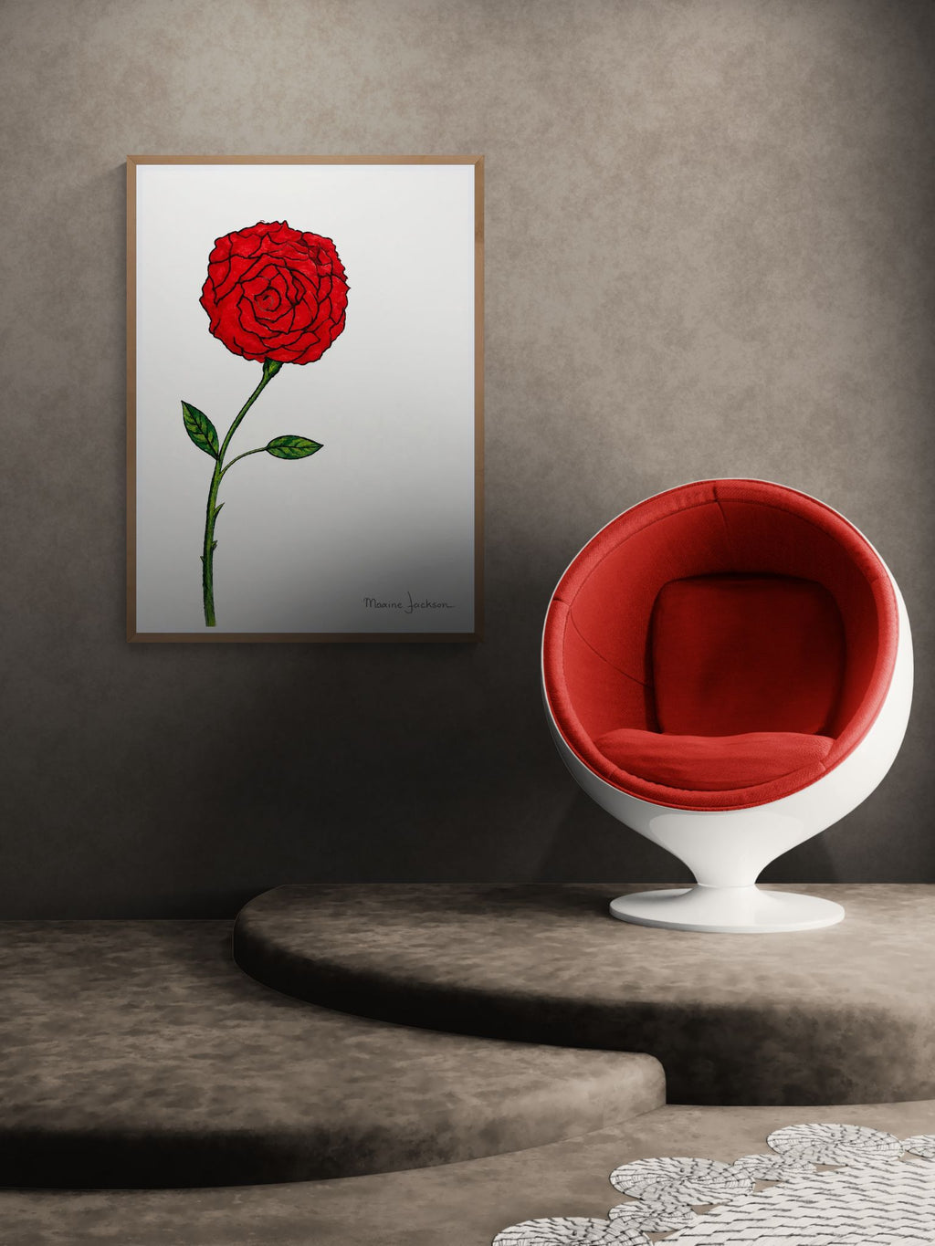Scarlet Rose Printable Wall Art Red Rose Digital Download Maxine Jackson