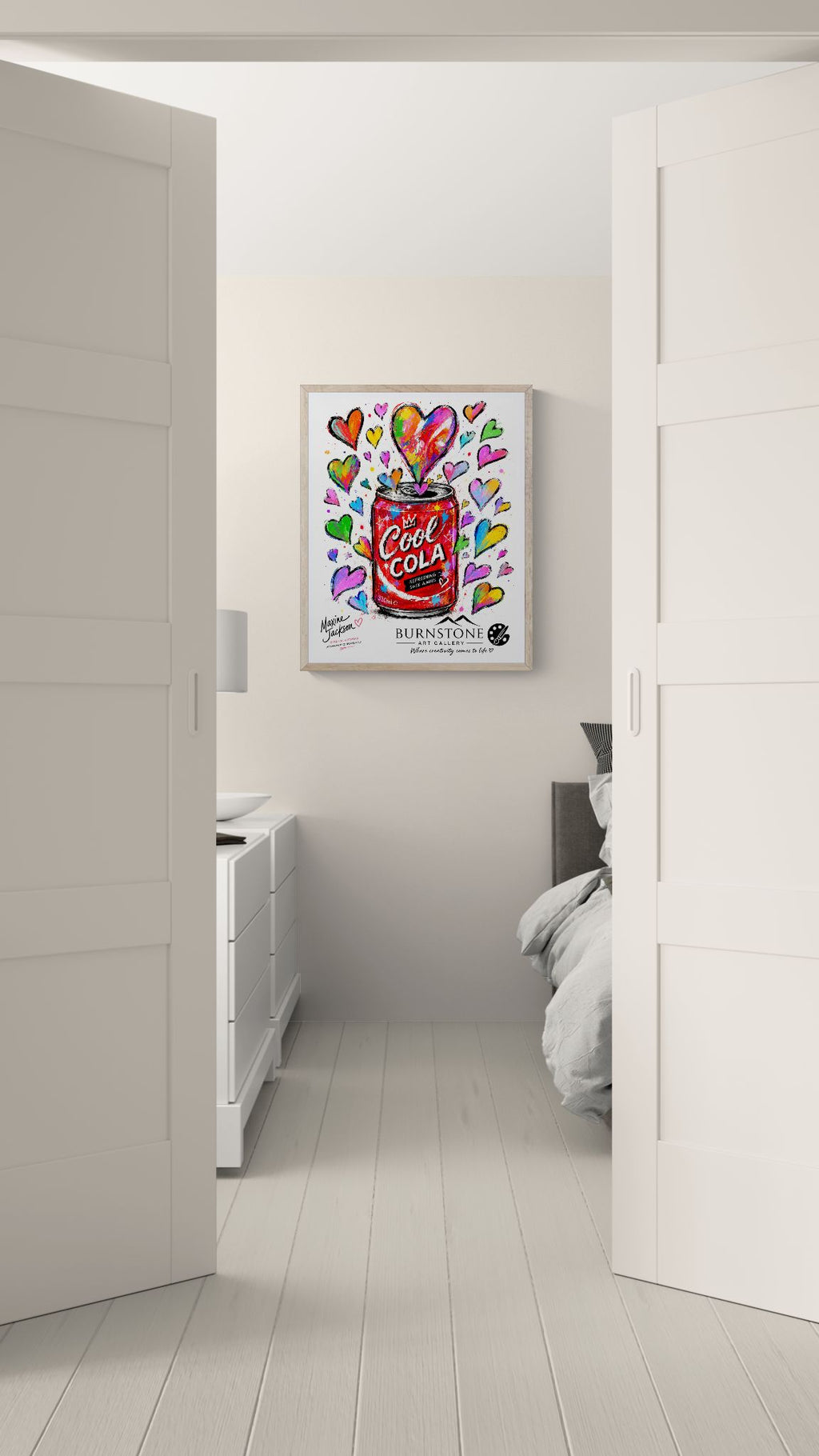 Cool Cola – Original Pop Art Digital Artwork | Colourful Hearts