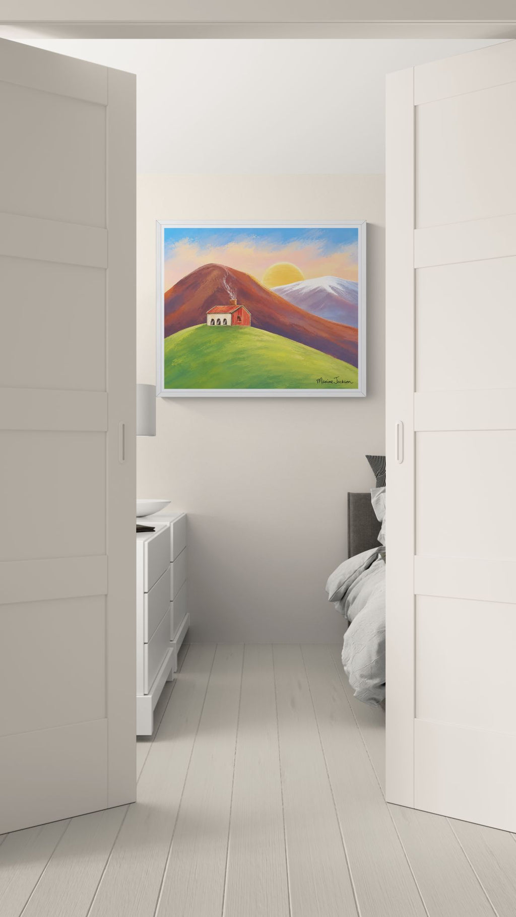 Morning Light on the Hill  Original Painting Instant Digital Download